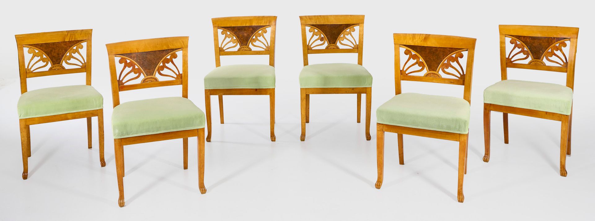 Null Ensemble de six chaises de salle à manger de style classique en érable, mas&hellip;