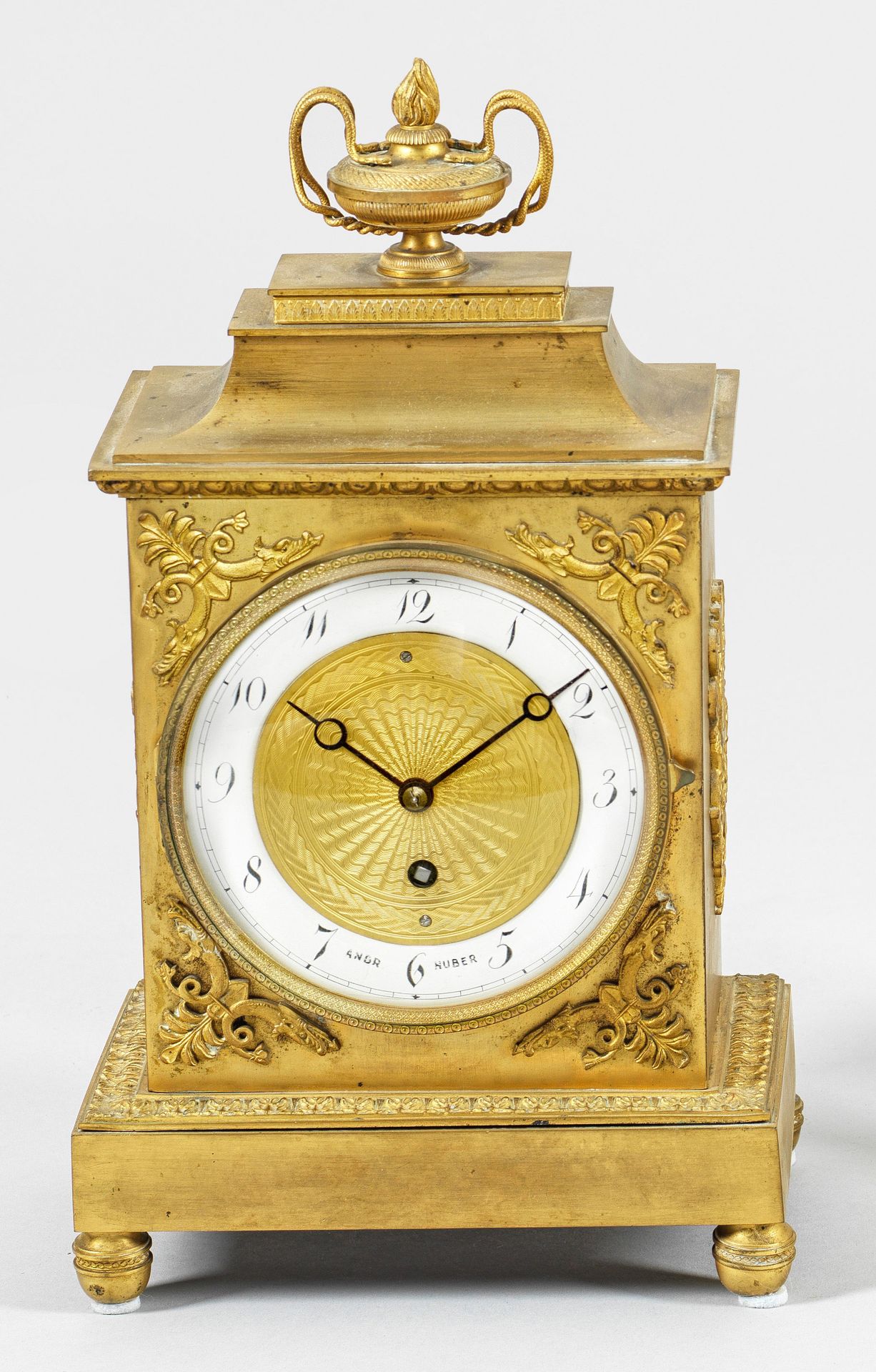 Null Charles X-style bronze mantel clock. Rectangular body on a flat base with p&hellip;
