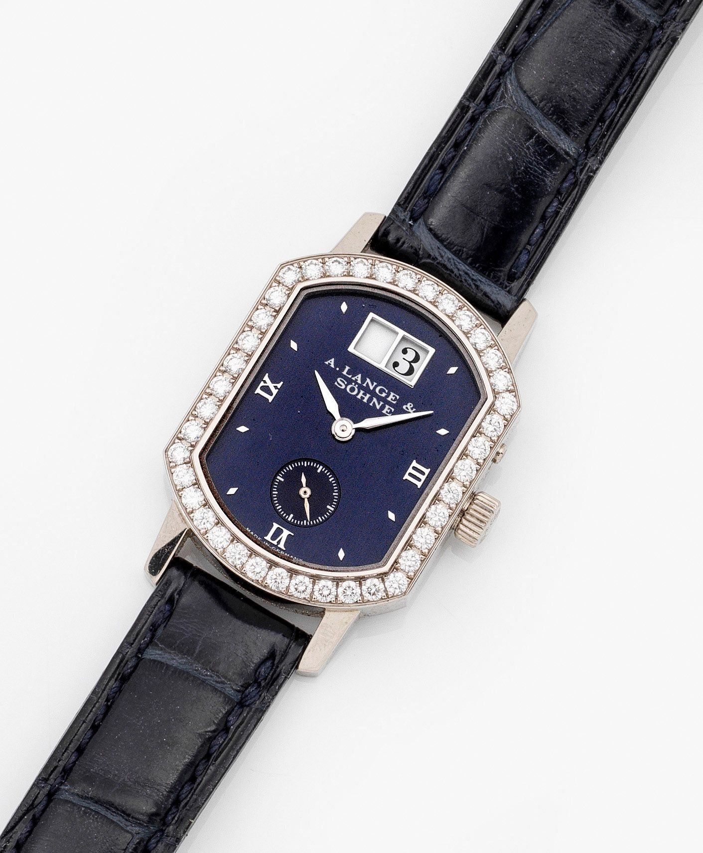 Null Montre-bracelet de dame Lange & Söhne-"Lady Arkade" or blanc, façonné 750. &hellip;