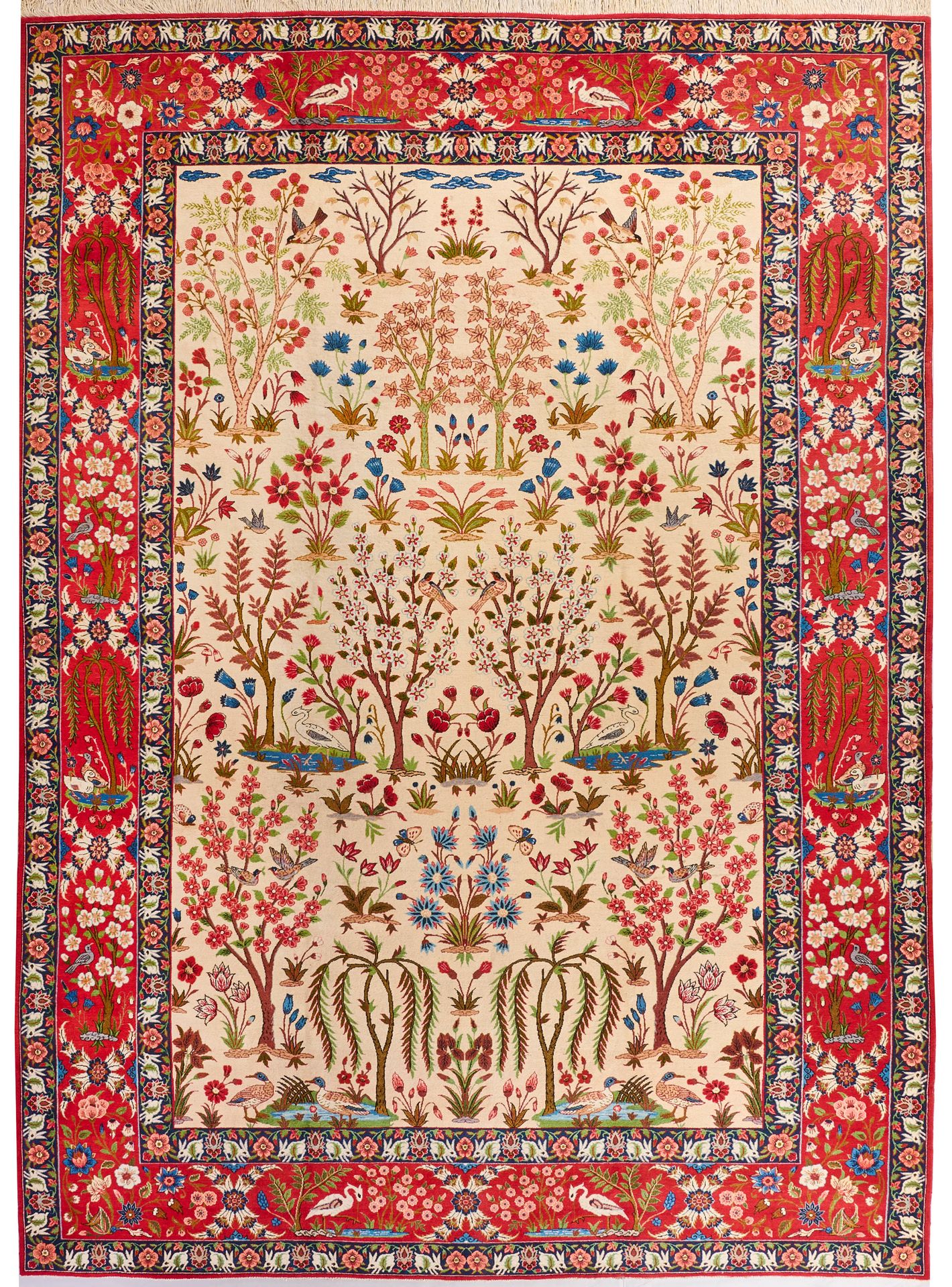 Null Grand tapis d'Isphahan Perse. Milieu du 20e s. ; laine sur coton. Dans le c&hellip;