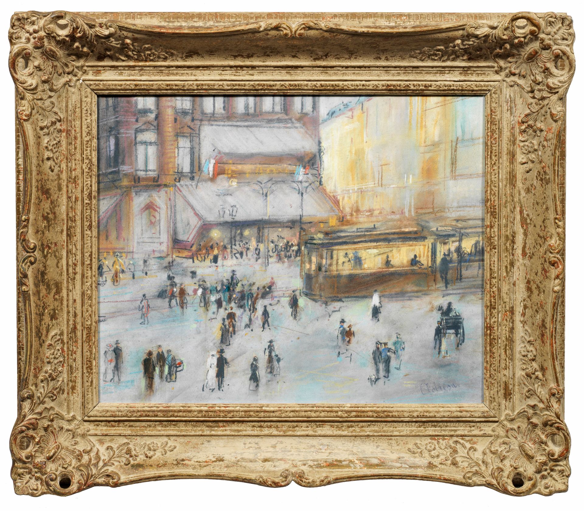 Null 吕西安-阿德里翁（1889 斯特拉斯堡 - 1953 巴黎）
巴黎街景
这是一幅充满活力的快照，描绘了巴黎林荫大道上熙熙攘攘的行人和刚刚停下的有轨电车&hellip;