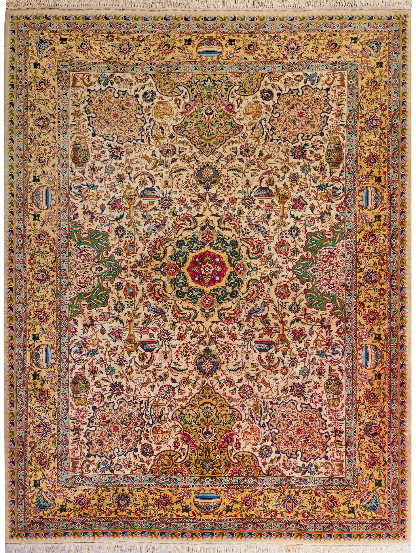 Null Grand tapis de Tabriz signé Perse. Milieu du 20e s. ; laine sur coton. Dans&hellip;