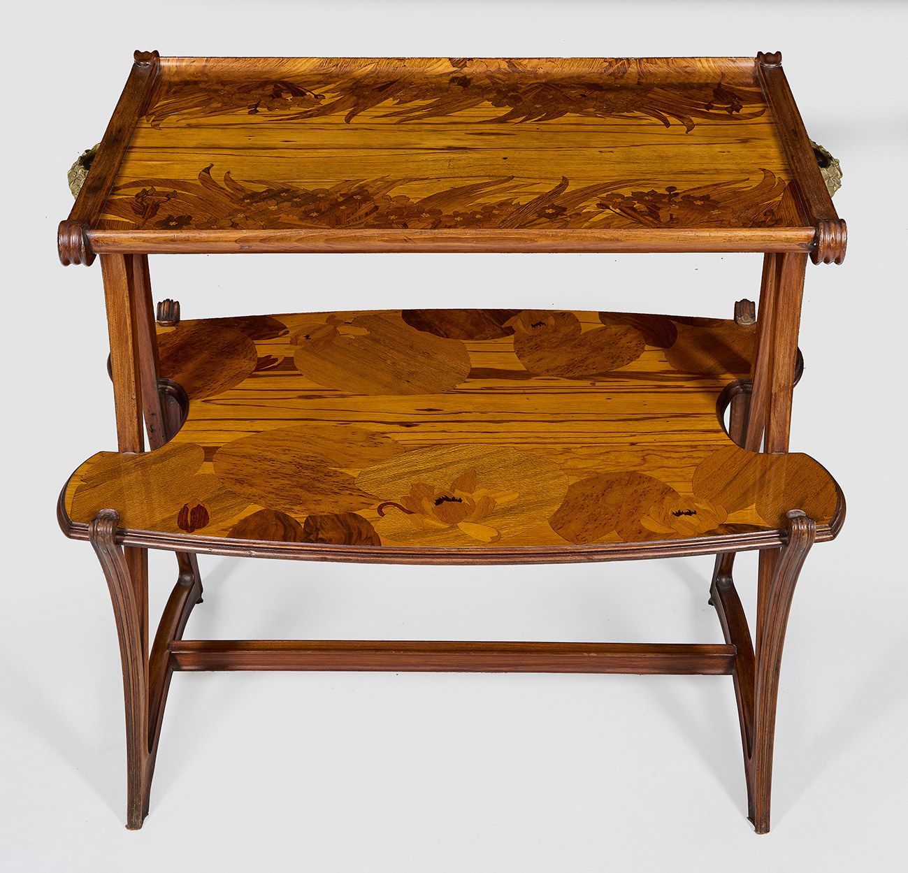 Null Table d'étagère Art Nouveau de Louis Majorelle en acajou partiellement scul&hellip;