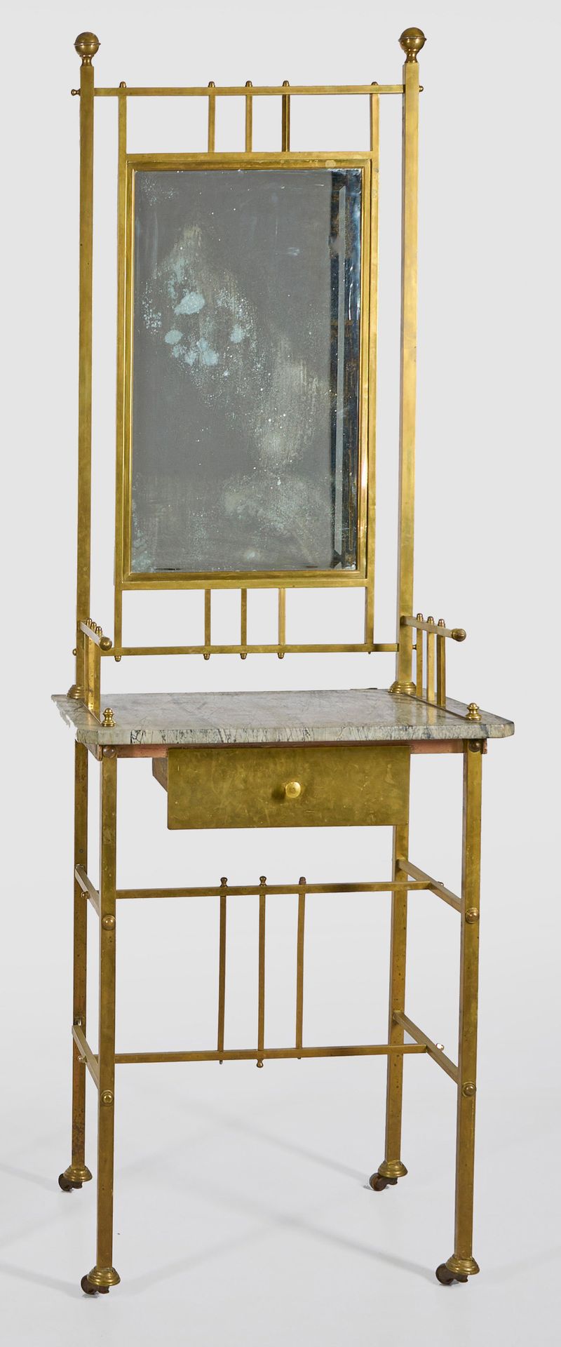 Null Art Nouveau dressing table in brass and gray veined marble. Open frame of s&hellip;