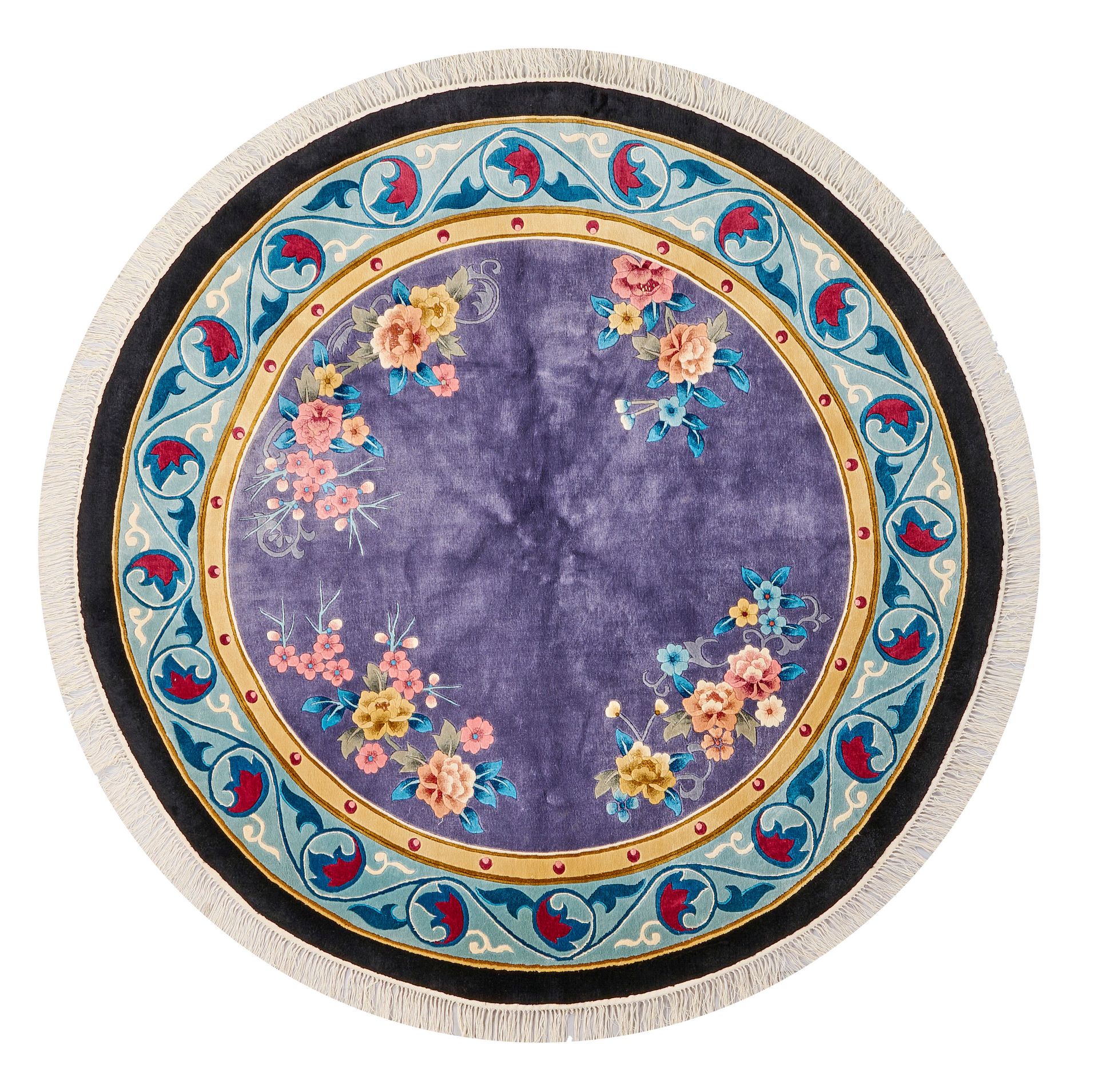 Null Chinese salon rug China. Silk on cotton. Asymmetrically arranged flower arr&hellip;