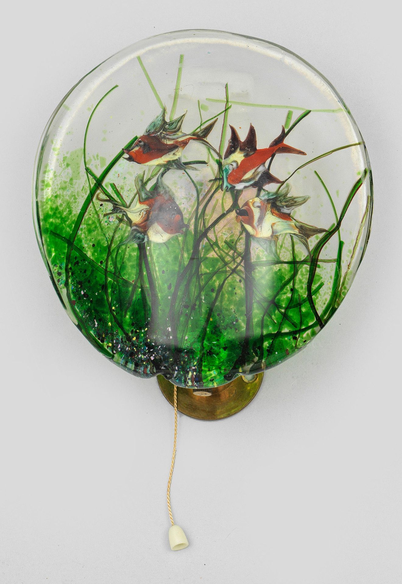 Null Applique murale Murano "Aquarium" 1-flg ; Lampe ovale, bombée de manière co&hellip;