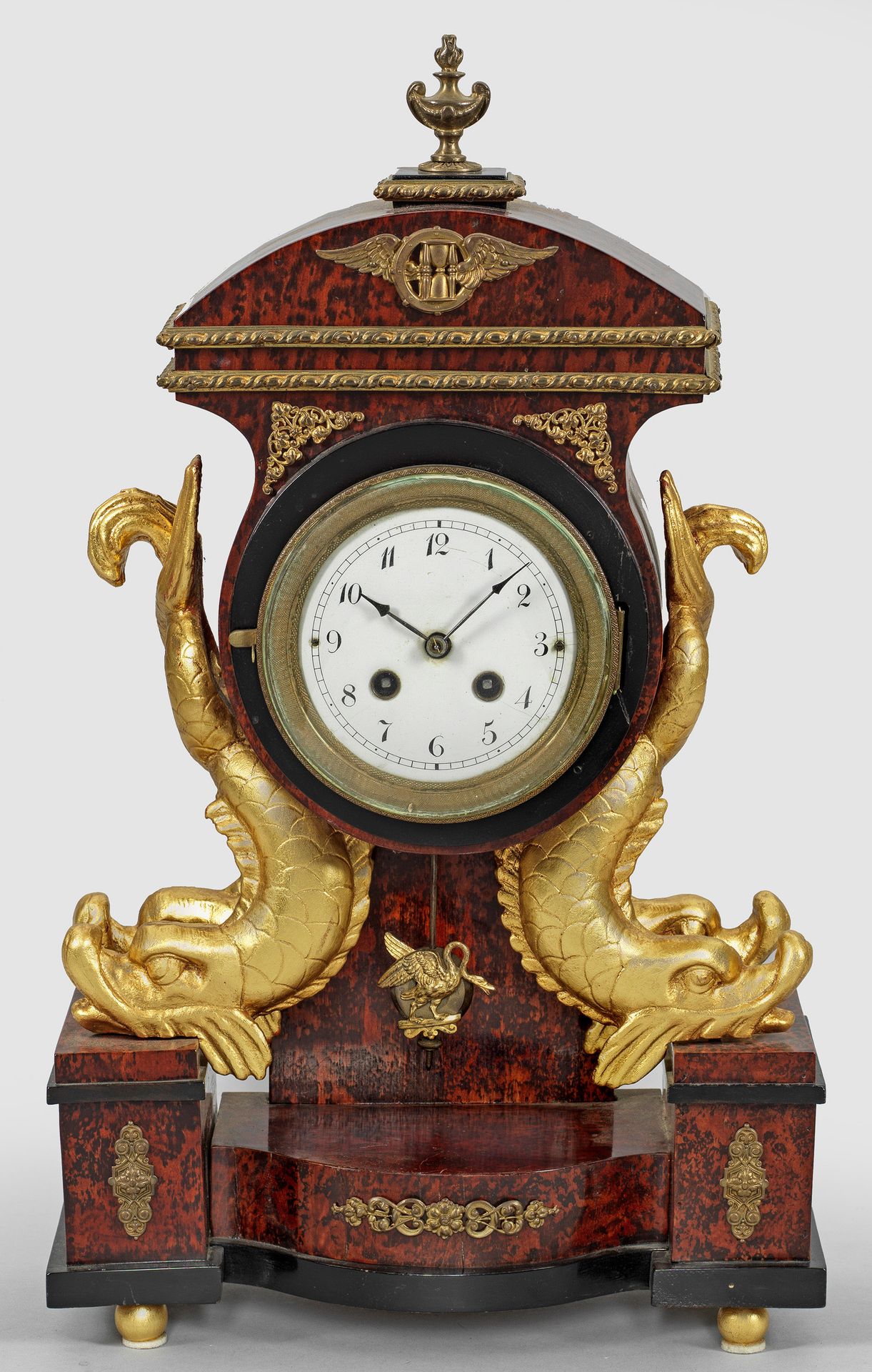Null Horloge de cheminée en bois, avec décor en écaille de tortue ou doré sur to&hellip;