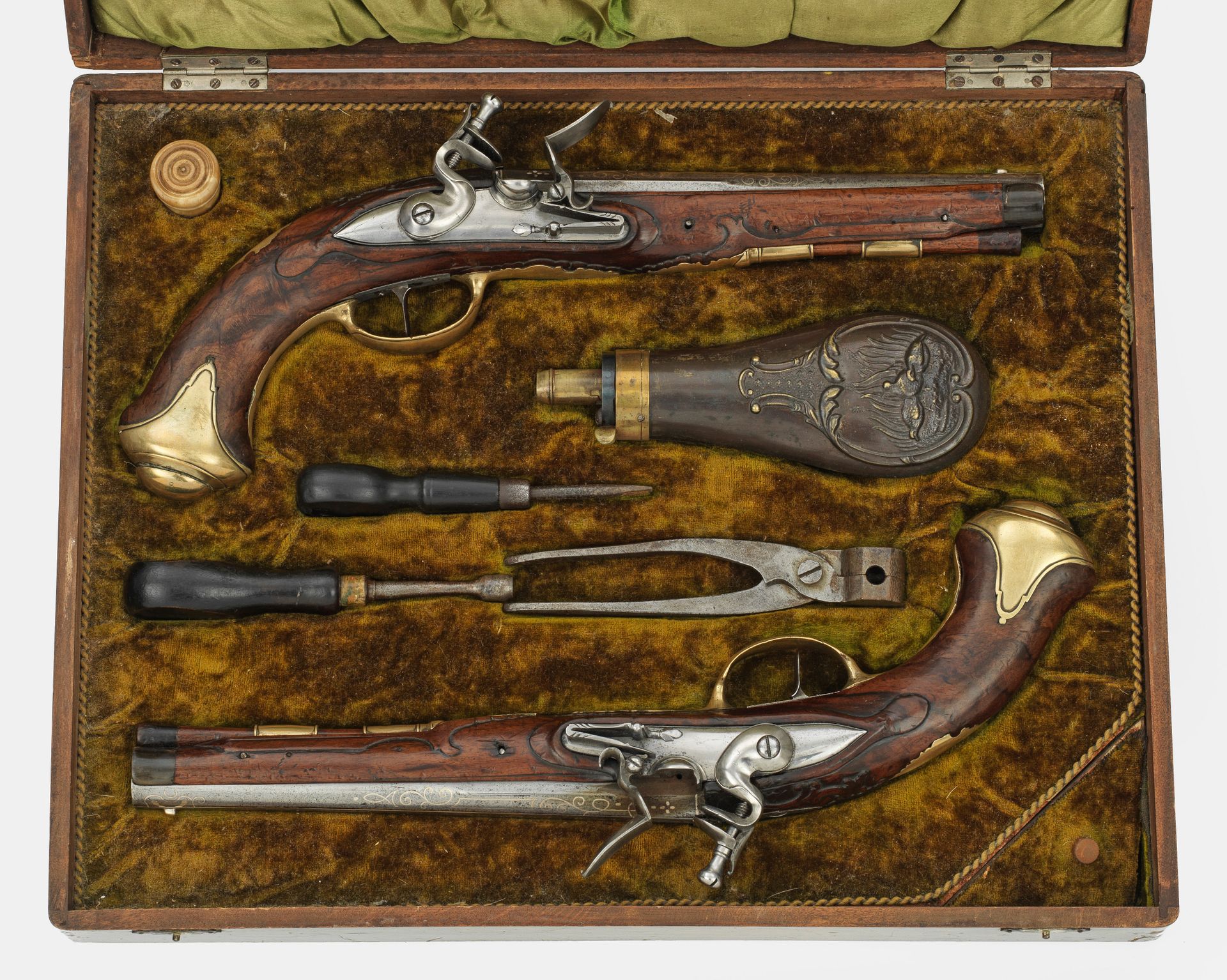 Null Pareja de pistolas de pedernal para oficiales, obra de Johann Jakob Kuchenr&hellip;
