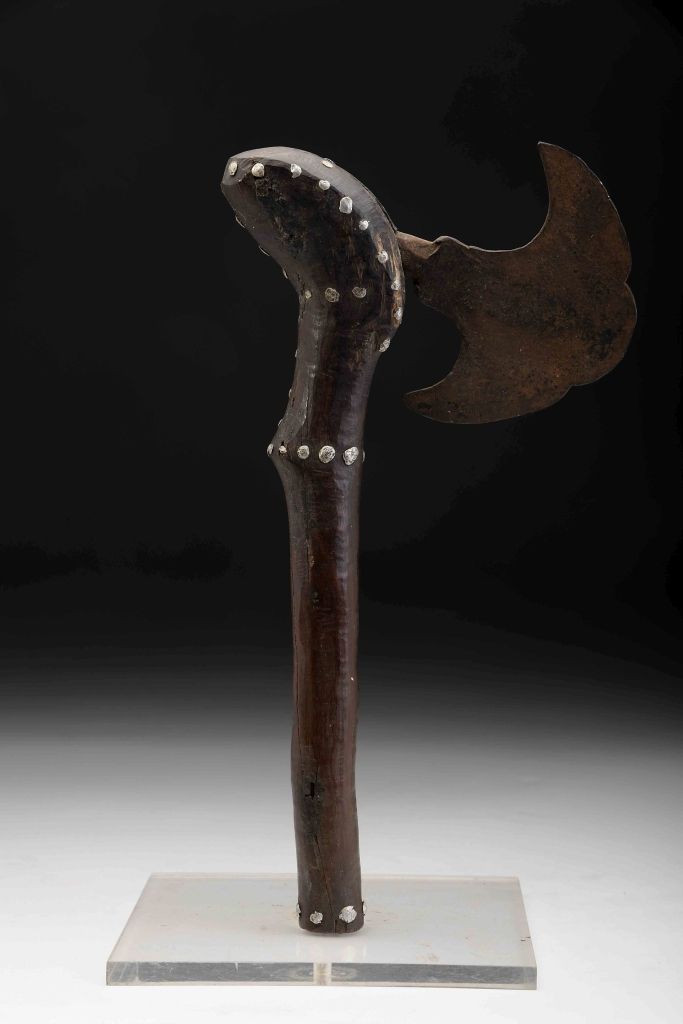 A hatchet A hatchet, wood, iron and other metals, Angolan, 20th C., in need of u&hellip;