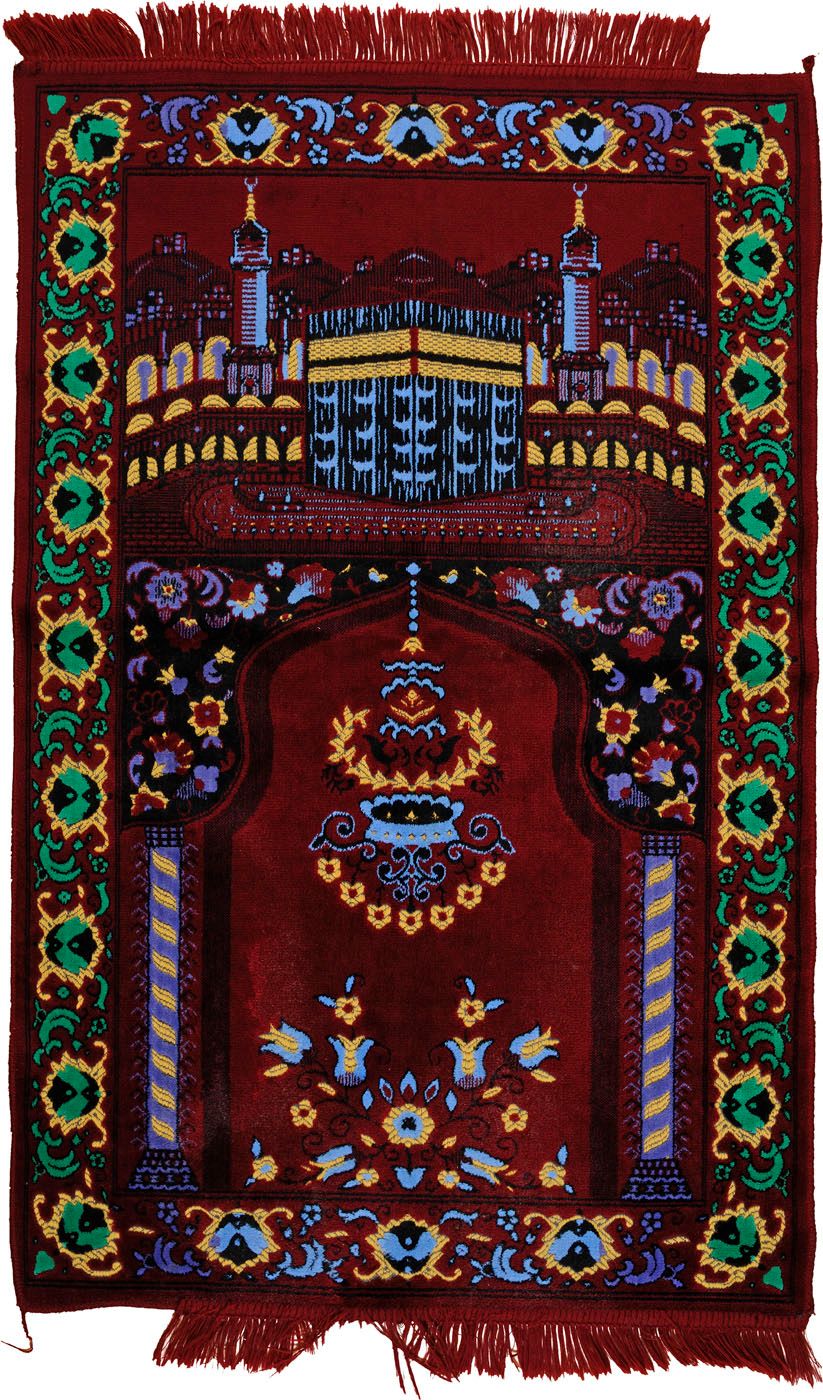Tapis de prière musulman en laine sur cadre mécanique, d…