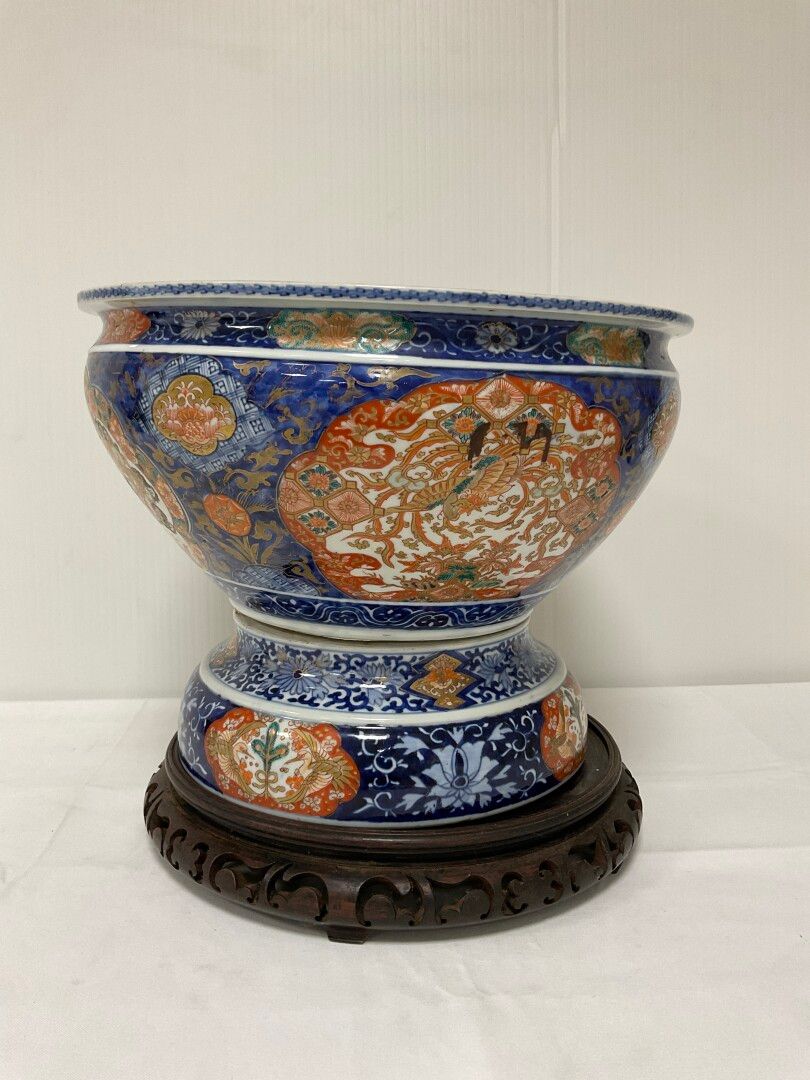 Null Coperchio di vaso asiatico in porcellana Imari, con riparazioni e crepe, su&hellip;