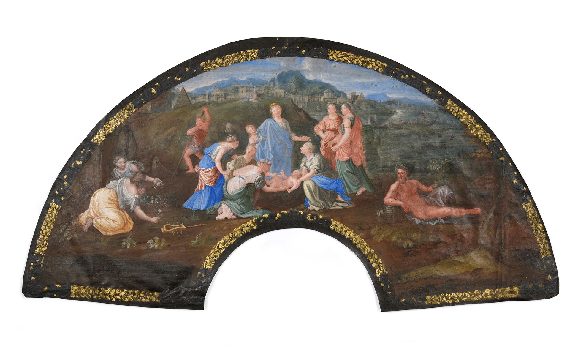 Null Moses saved from the waters, circa 1700
Skin fan leaf, painted with gouache&hellip;