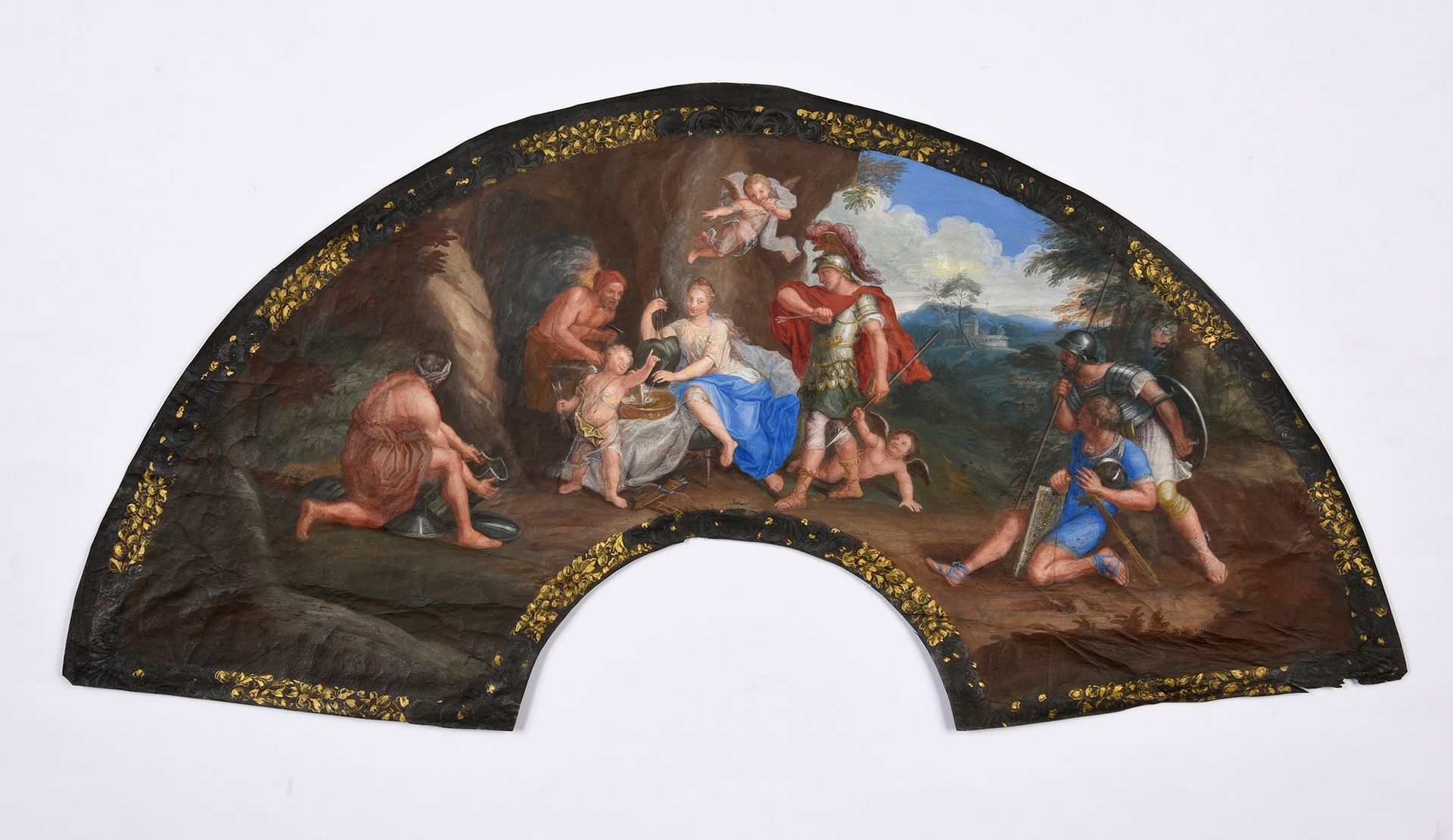 Null Venere alle Fucine di Vulcano, 1700 ca.
Ventaglio di pelle, dipinto a guazz&hellip;
