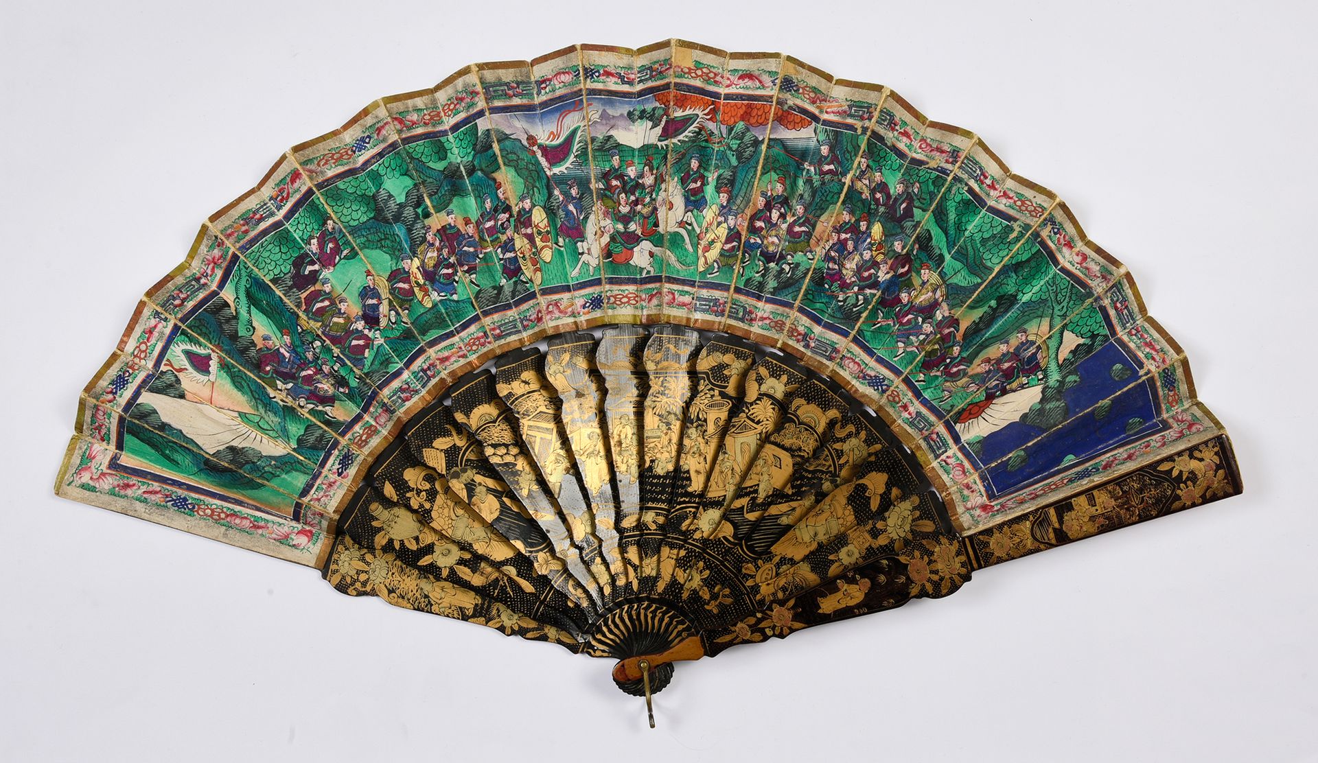 Null Battle scene, China, mid-19th century
Folded fan, the double sheet of paper&hellip;