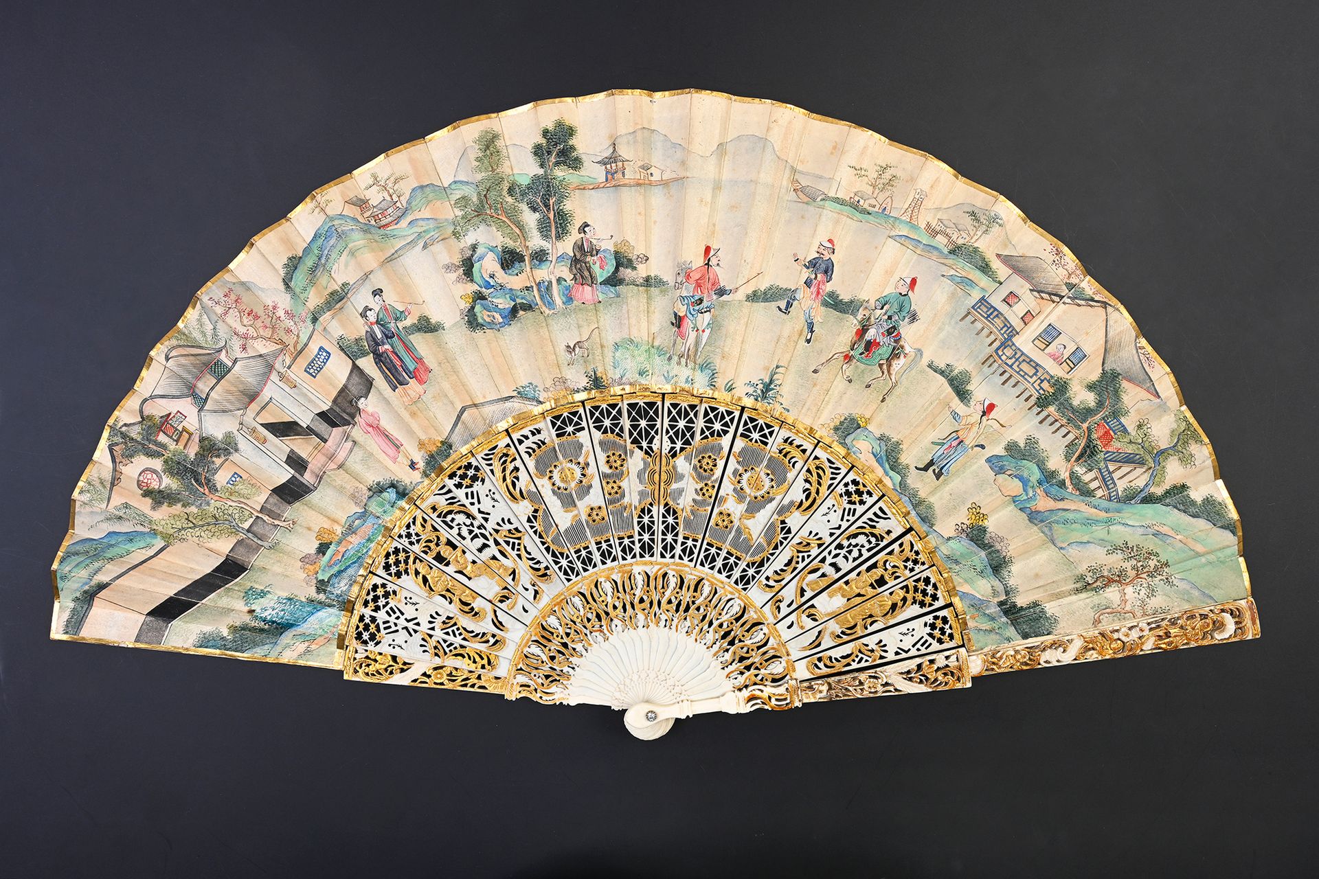 Null Meeting of combatants, China, ca. 1750
Folded fan, the double sheet of wall&hellip;