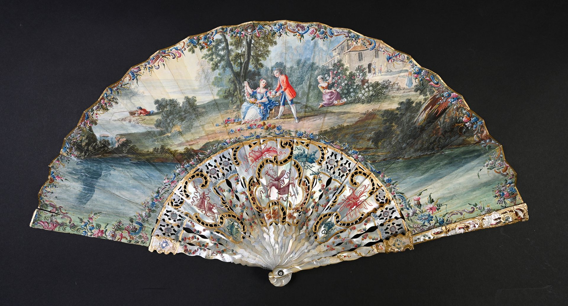 Null Spring Bouquets, ca. 1750
Folded fan, the skin leaf painted with gouache of&hellip;