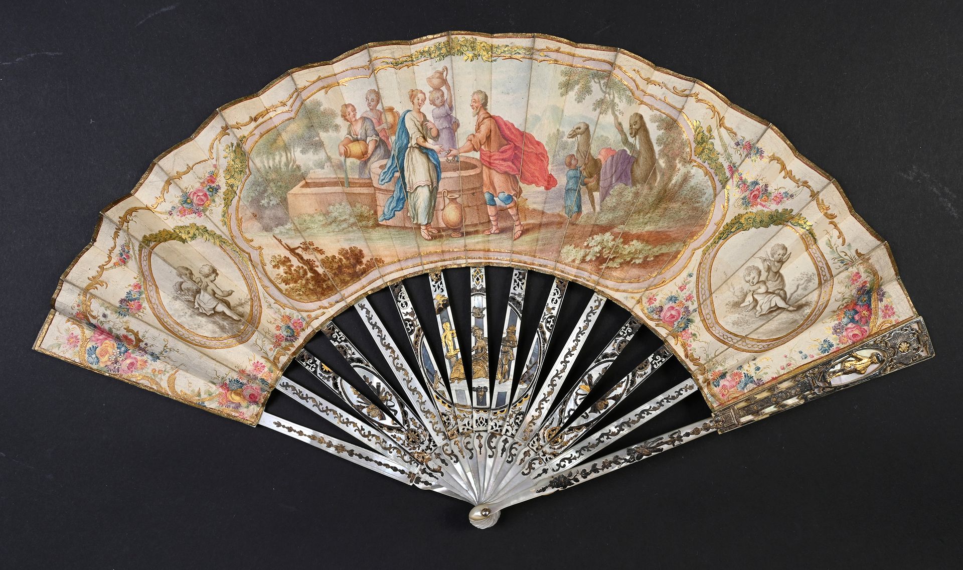 Null Eliezer offering a necklace to Rebecca, ca. 1770-1780
Folded fan, the leaf &hellip;