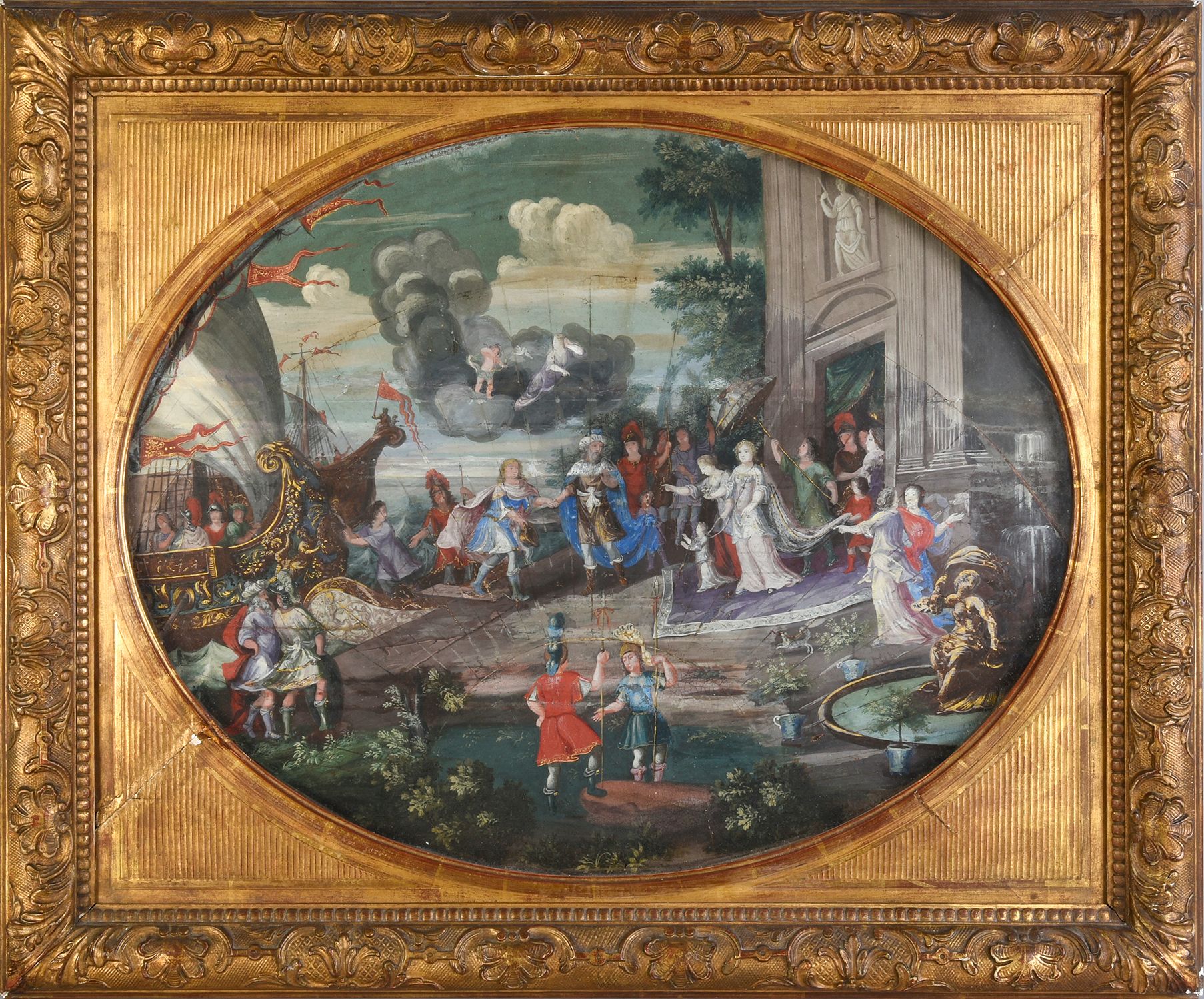 Null Kleopatra und Cäsar, um 1680-1700
Fächerblatt, mit Gouache gemalt, ergänzt,&hellip;