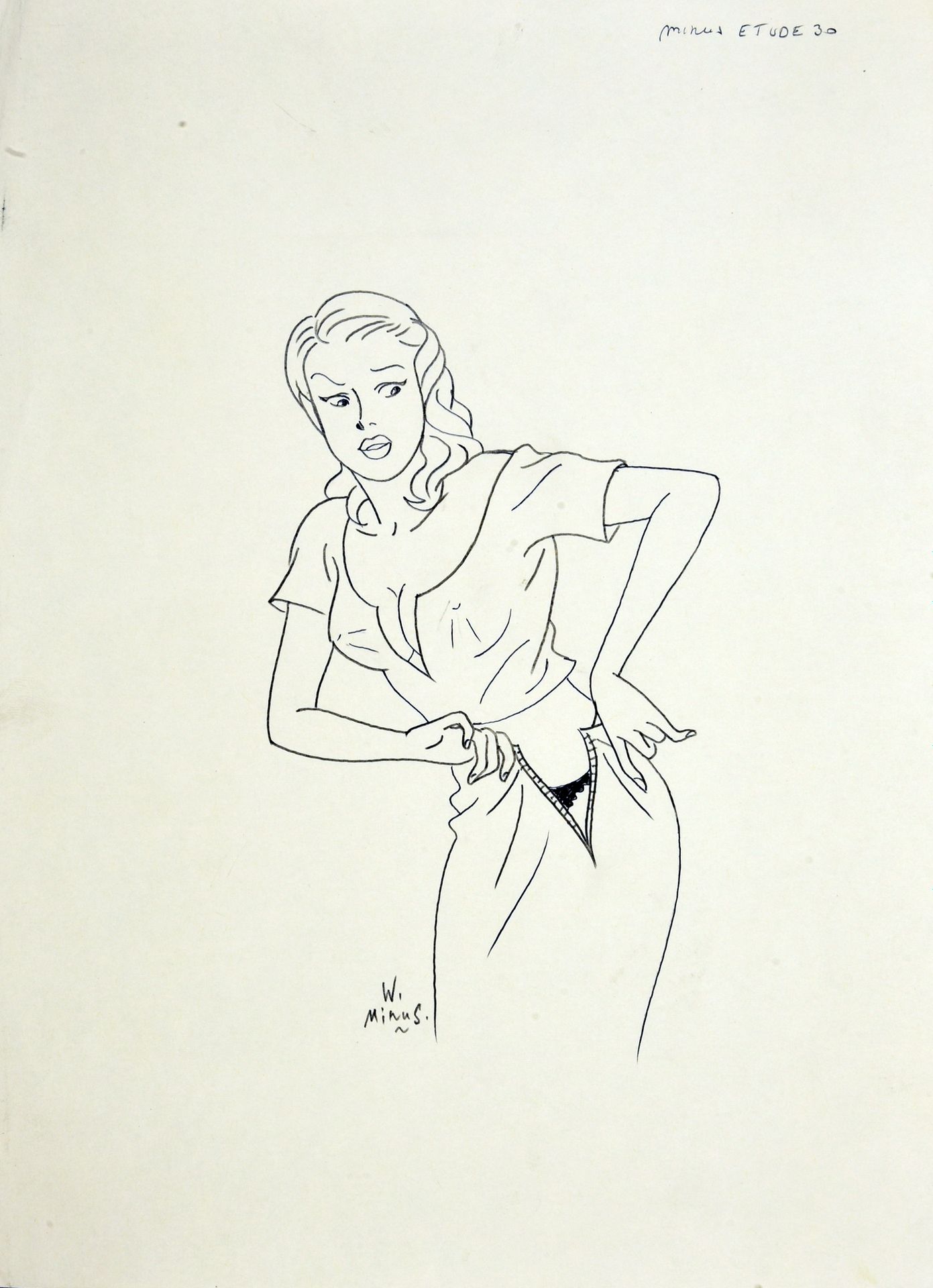 MINUS, Walter (1958) SARAH.
Zeichnung aus dem Buch Noire Séduction, das 2004 von&hellip;