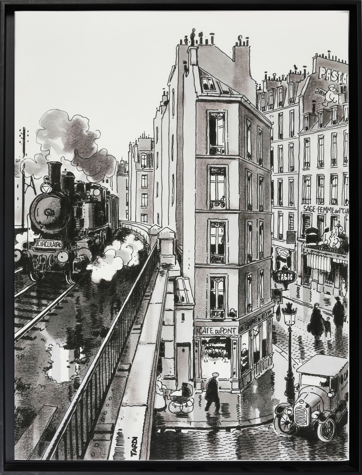 Tardi Das Paris von TARDI. La petite Ceinture.
Lithografie auf Leinwand, auf ein&hellip;