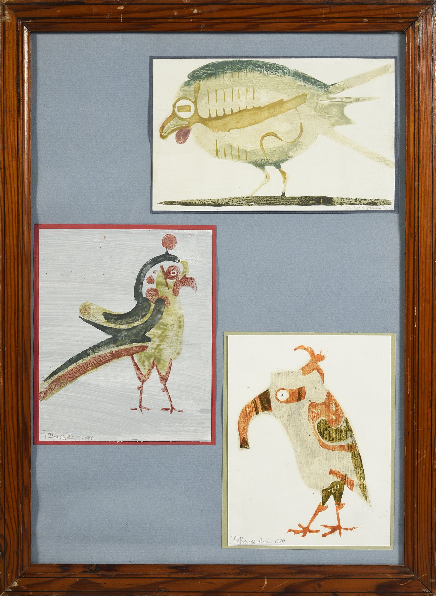 Philippe KAEPPELIN (1918-2011) 
幻化的动物。
4幅绢画组曲。