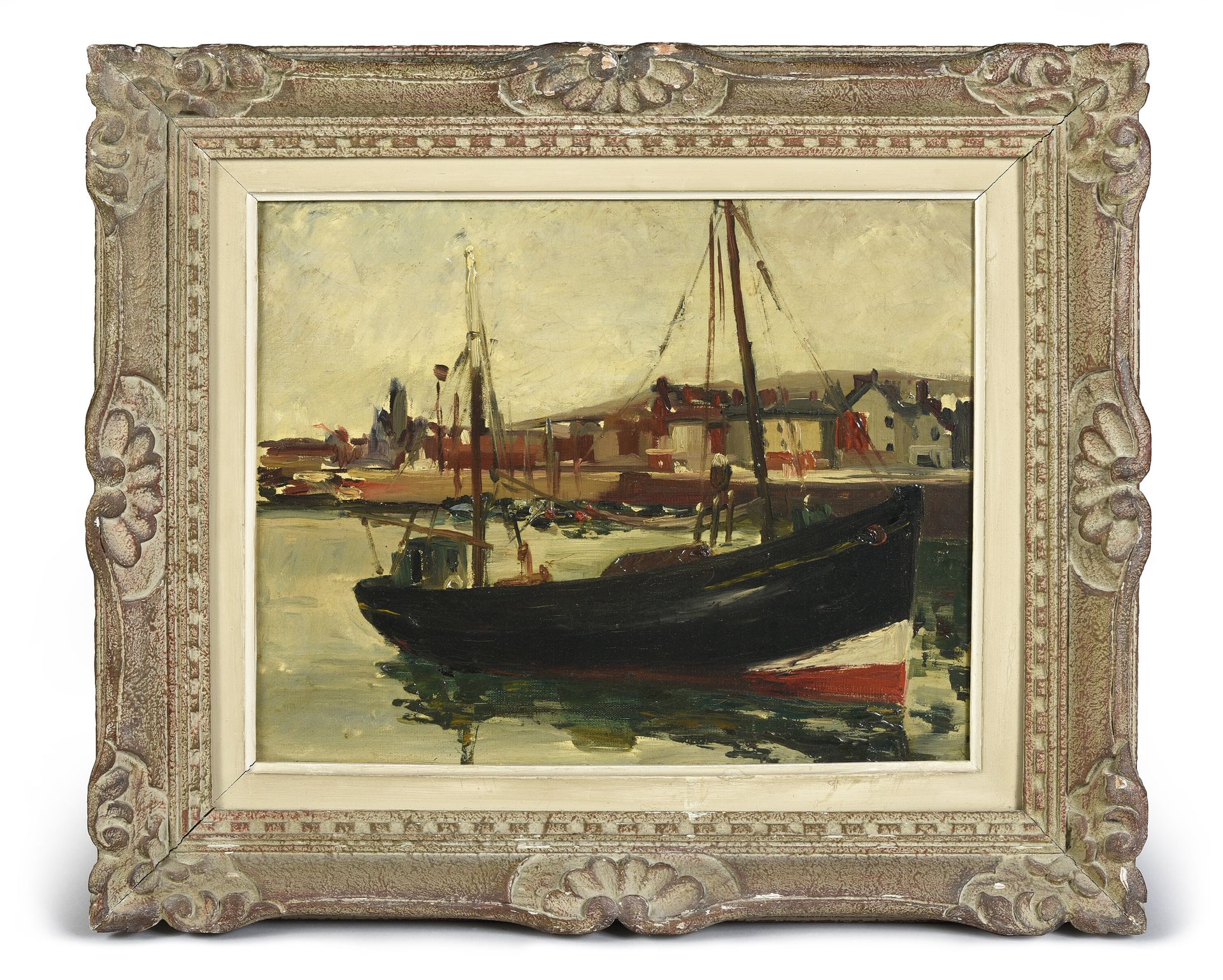 Georges NOEL (1907 - 1970) 
Quiberon港的渔船。
Canvas。
30 x 24 cm。
Georges Noël于1937年&hellip;
