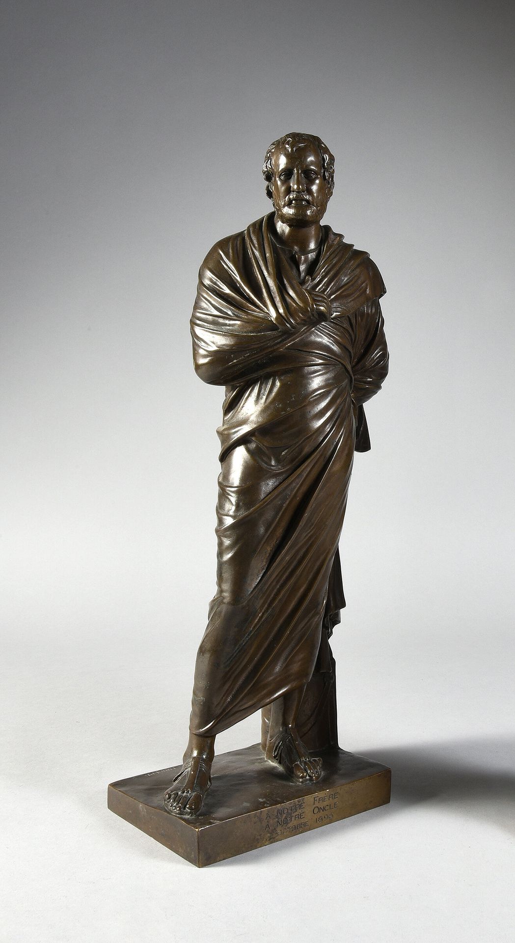 Ferdinand BARBEDIENNE (1810 - 1892) Fondeur. 
Socrate.
Epreuve en bronze patiné,&hellip;