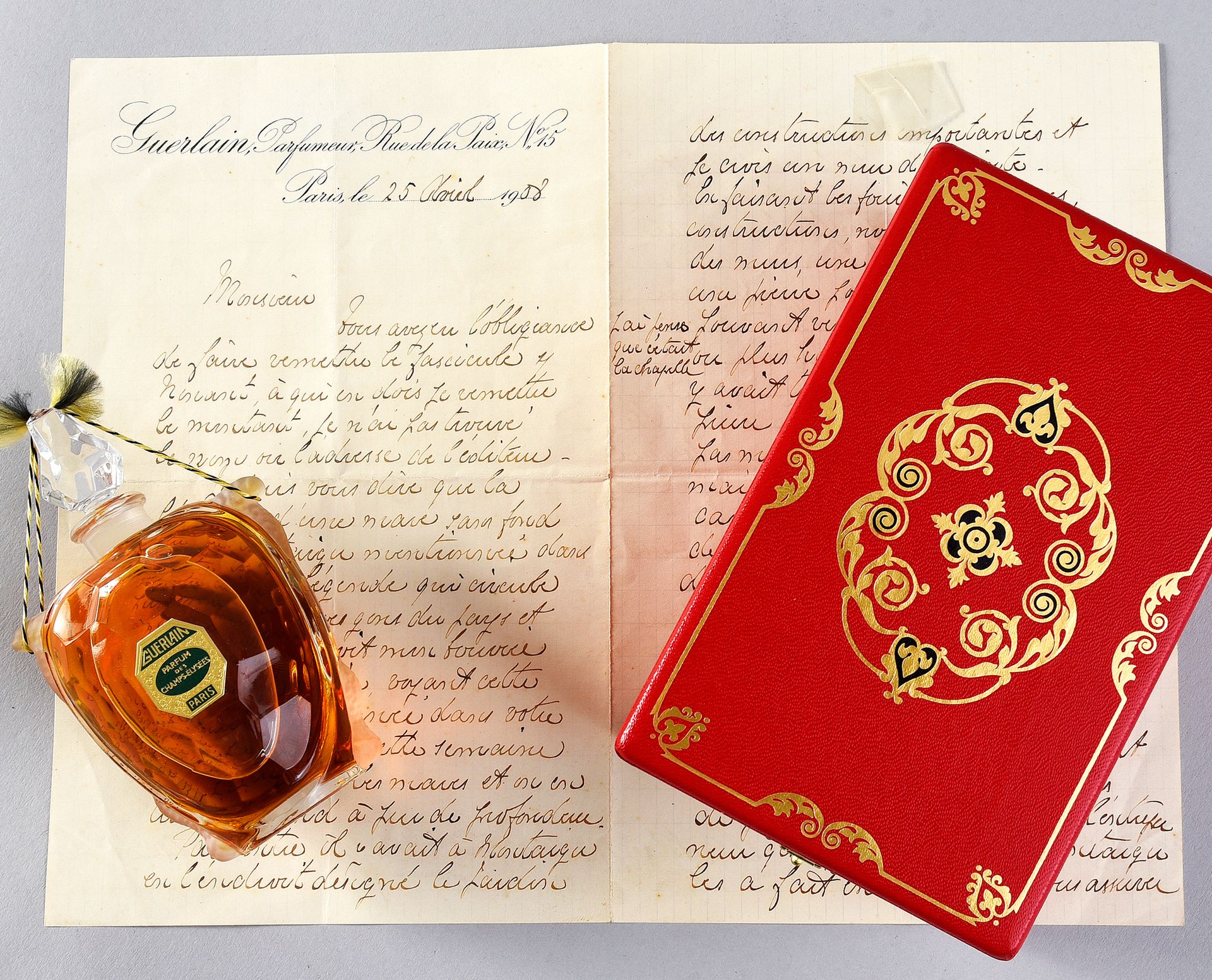 Guerlain - 25 Avril 1908 - Lettre manuscrite de Gabriel Guerlain relatant les tr&hellip;