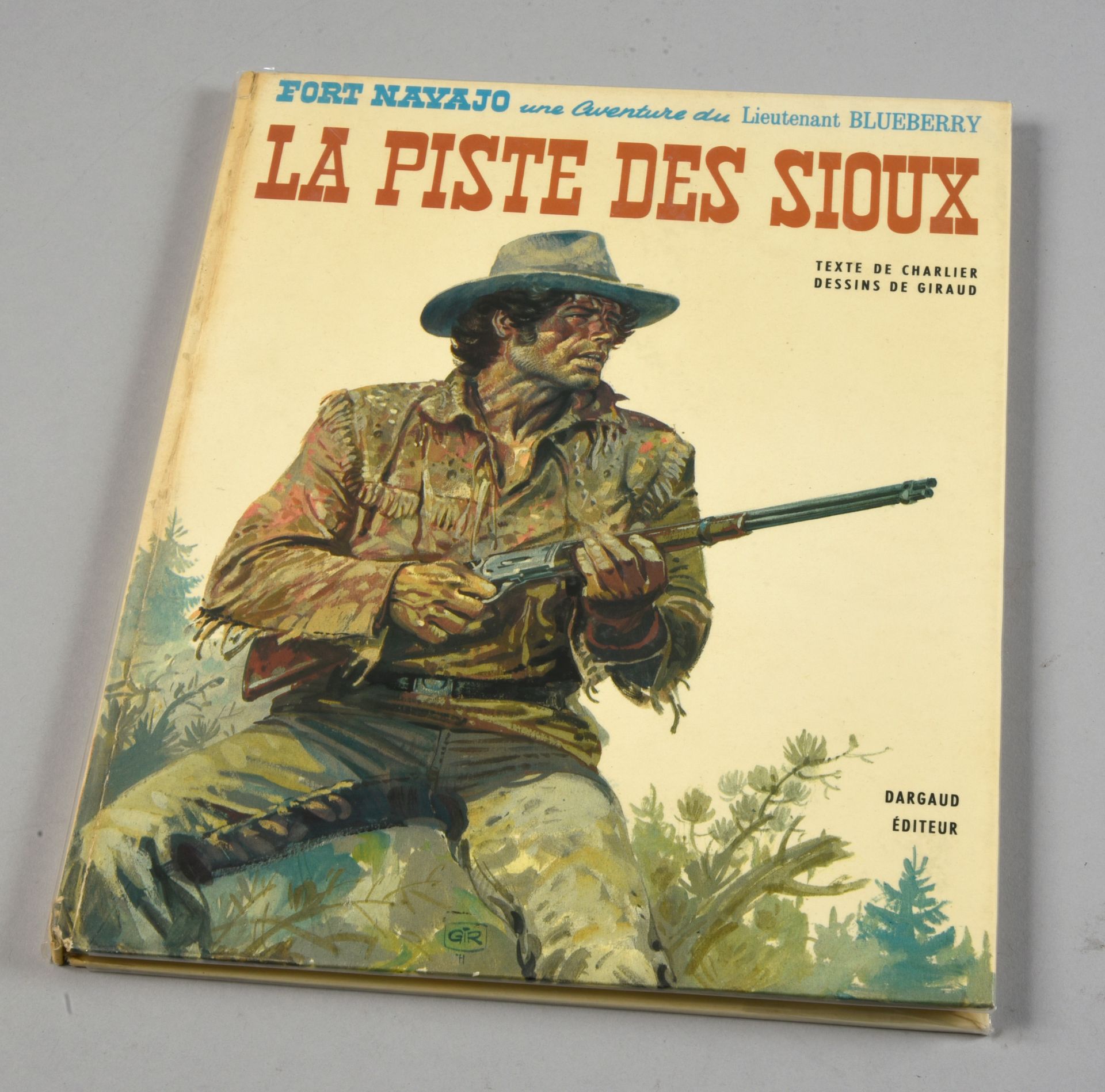 GIRAUD 蓝莓09。la piste des sioux.第一版Dargaud，由Giraud签名的毡尖笔画装饰。相册保存状况非常好。