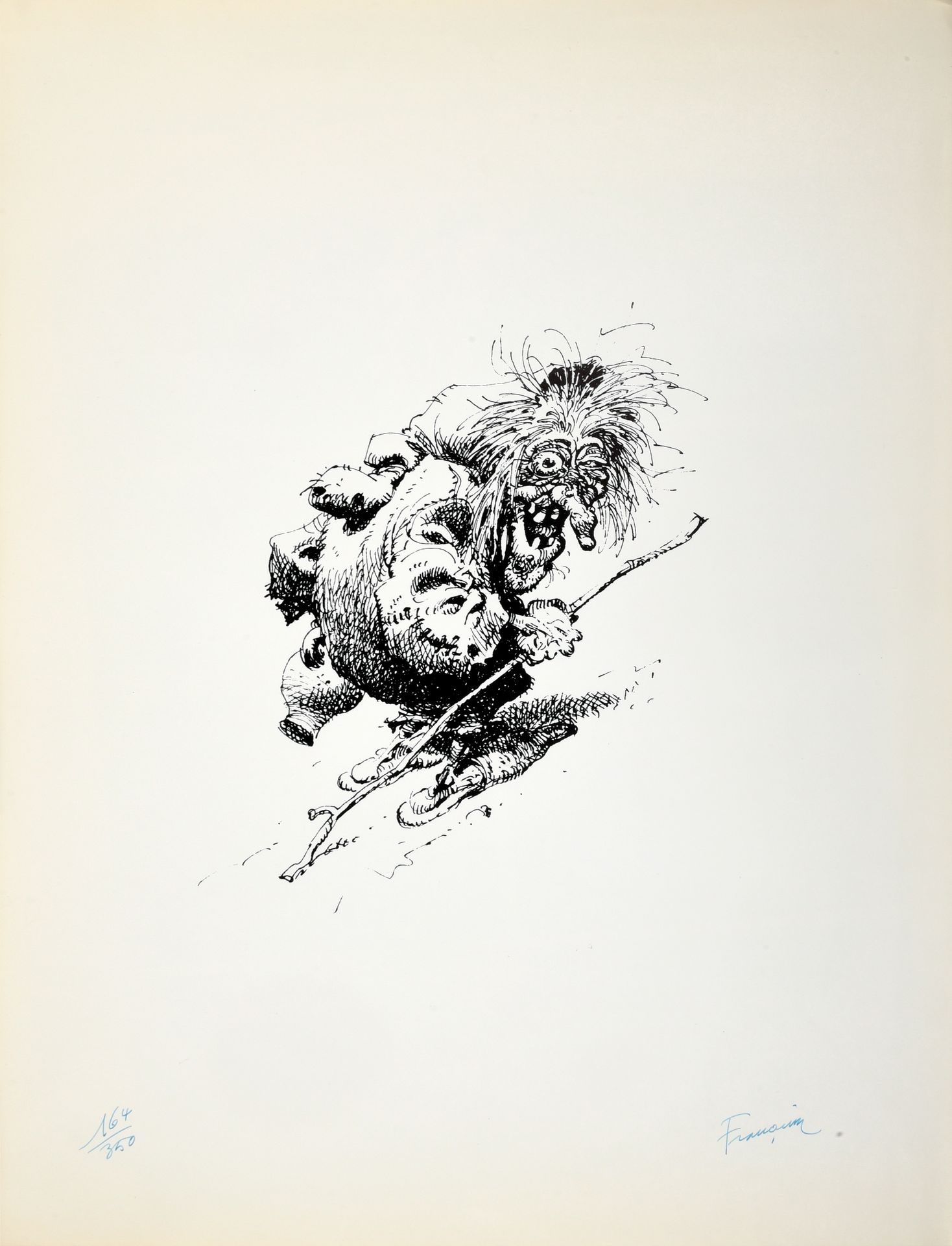 FRANQUIN Dark thoughts. The Witch. Serigraphy in black ink, signed and numbered &hellip;