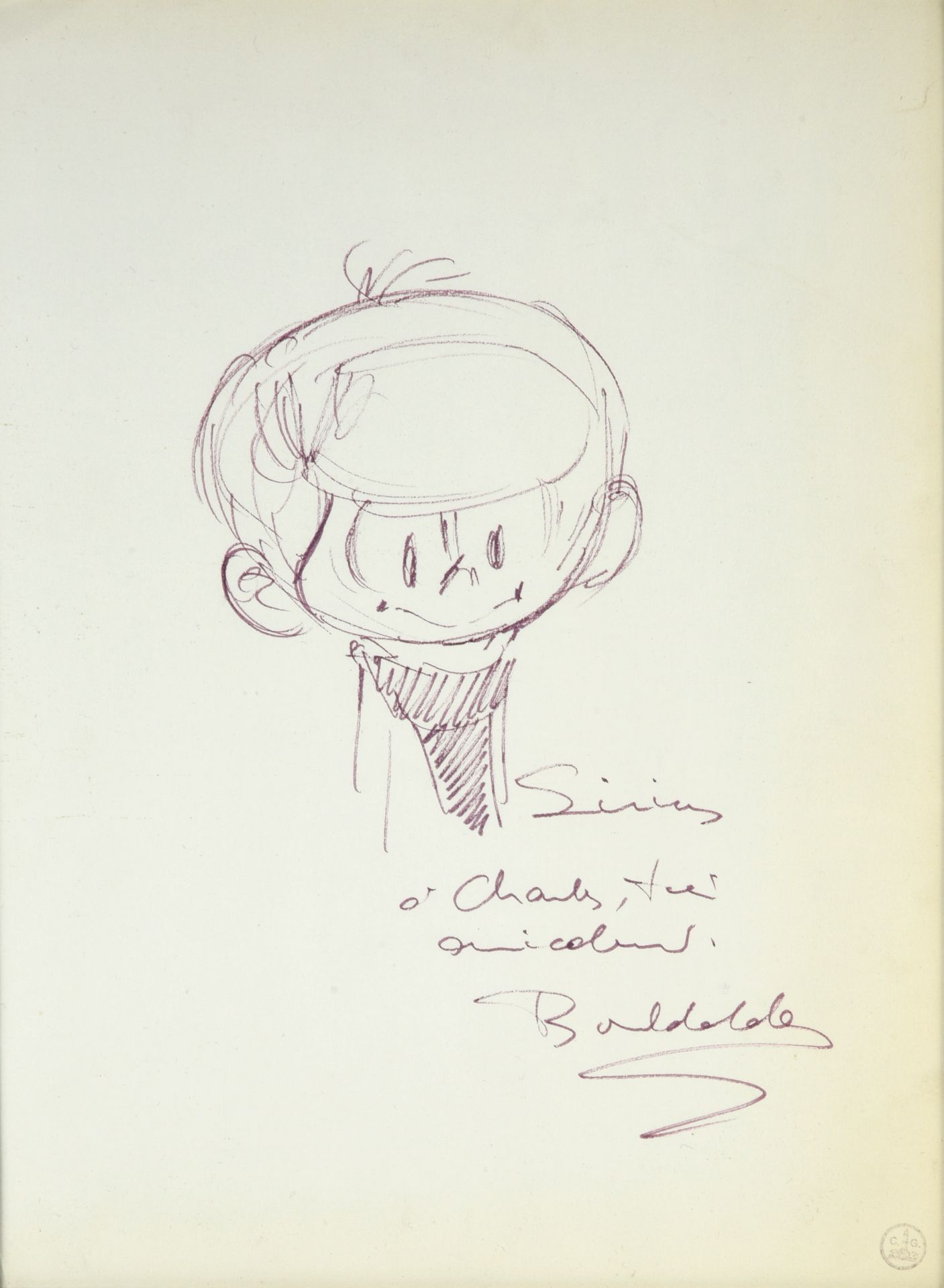 SIRIUS, Max Mayeu dit (1911-1997) 博尔德达。纸上毛笔，已签名，并有专人负责。

尺寸见图：34.5 x 24.5厘米。有框作品