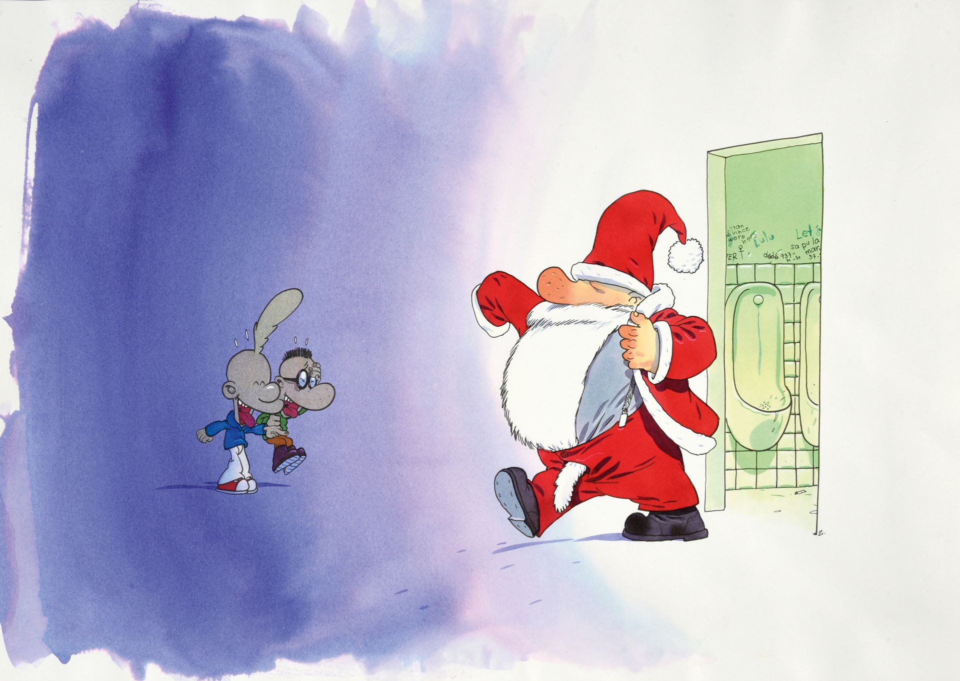 ZEP, Philippe CHAPPUIS dit (1967) 蒂特夫和圣诞老人。

印度墨水和彩色墨水，为著名的泰特夫创作者绘制幽默的插图。

在右下方有&hellip;
