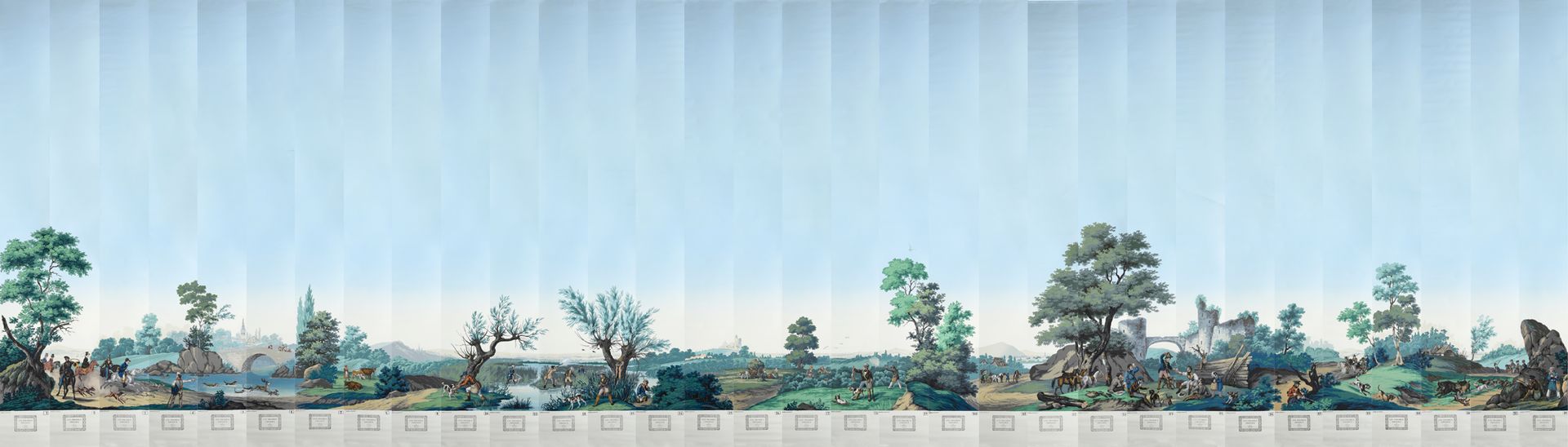 Null Les Grandes Chasses, papier peint panoramique complet en trente-deux lés, m&hellip;