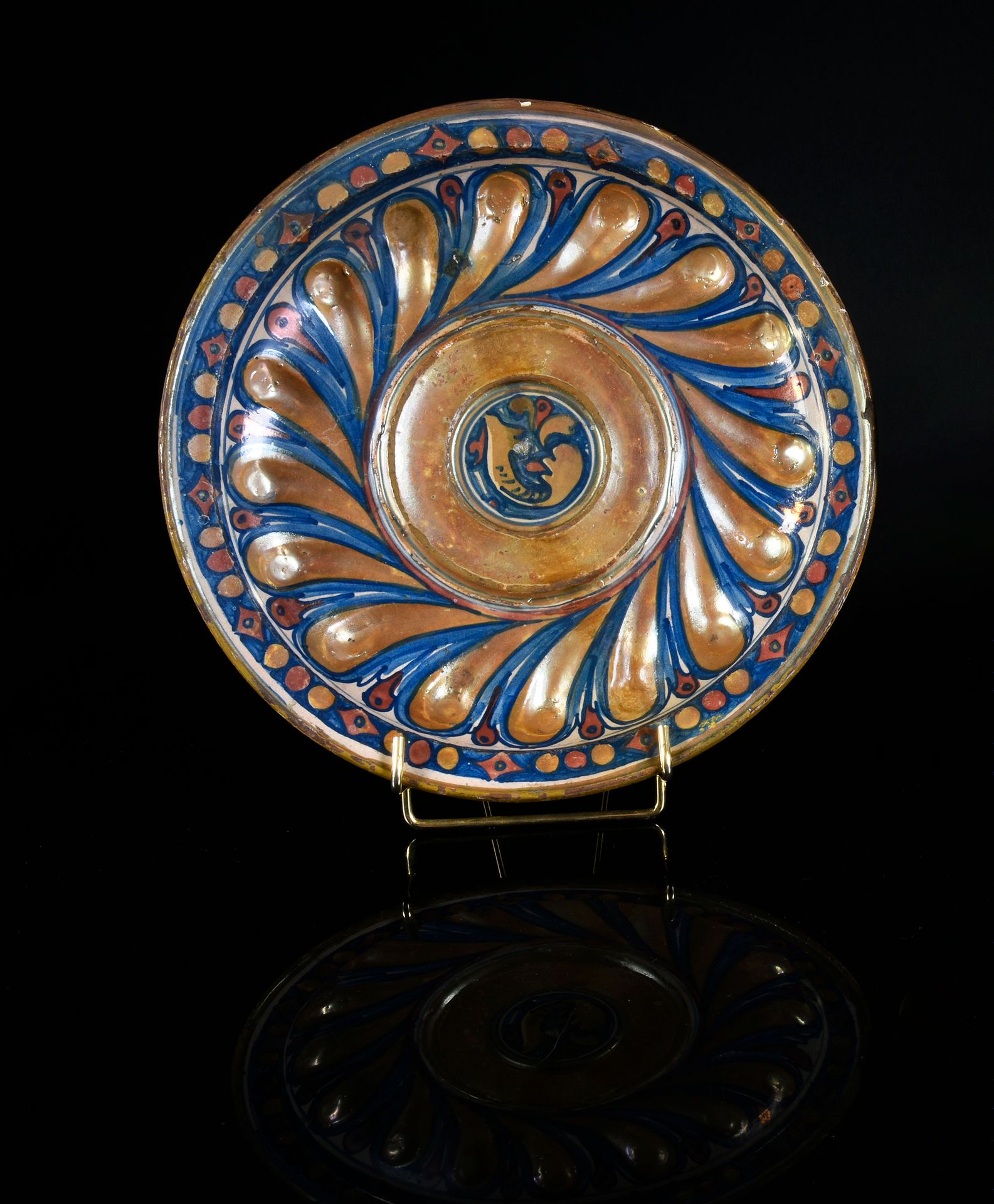 Null Coupe en majolique lustrée de Gubbio du XVIe siècle De forme godronnée en s&hellip;