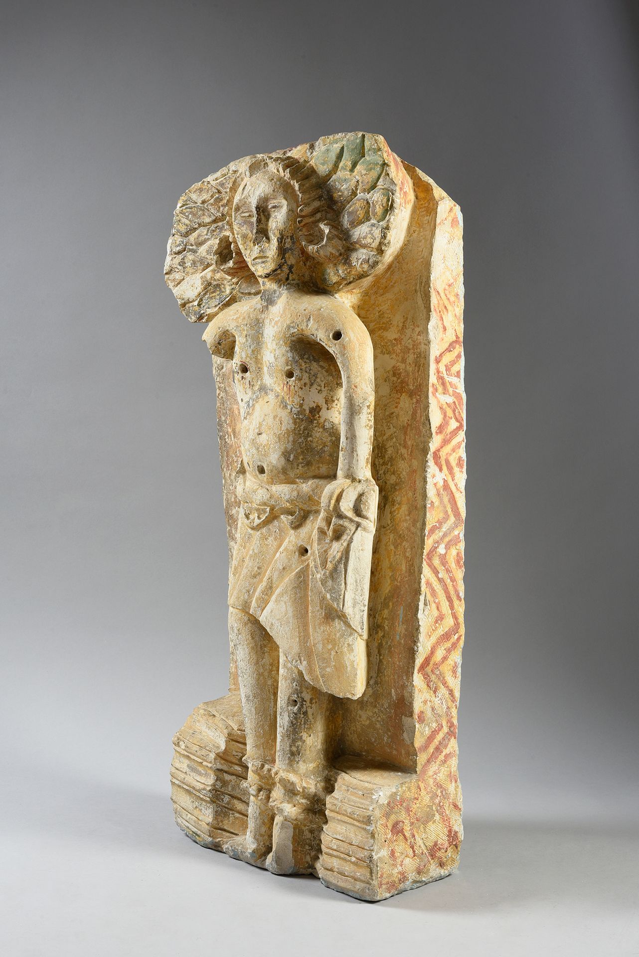 Italie ou sud de la France, XIIe siècle 
Saint Sébastien en pierre calcaire scul&hellip;