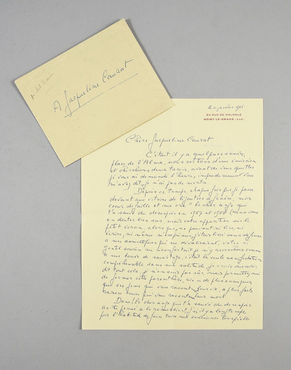 Null 杰奎琳-考拉（1927/2021）。Speakrine，记者，电视节目主持人和集邮专家。演员米歇尔-西蒙（1914/1975）写给杰奎琳-卡乌拉的1封&hellip;