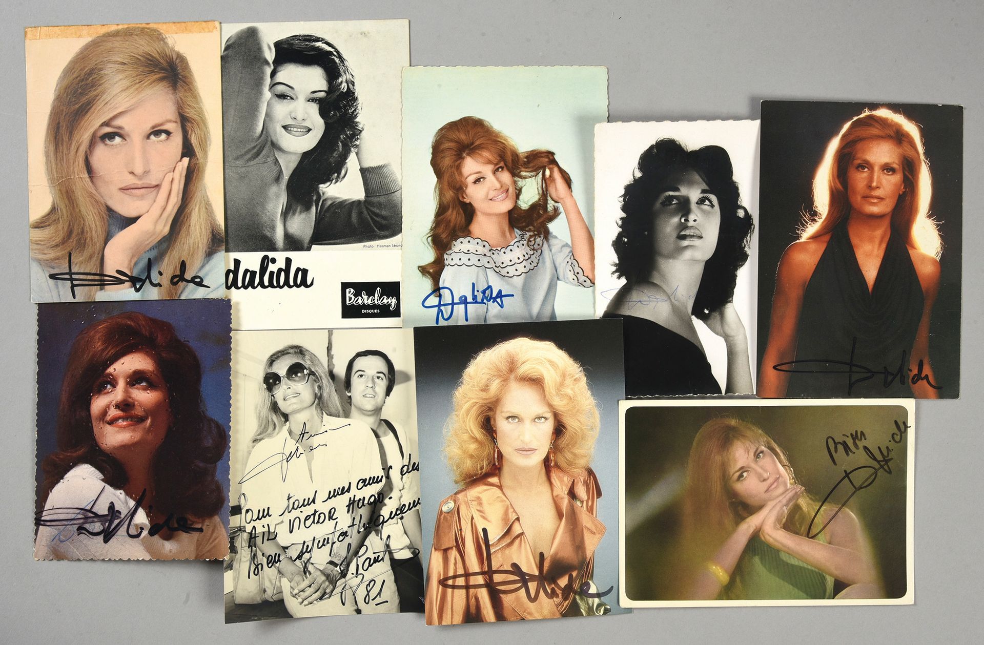 Null DALIDA (1933/1987): Chanteuse et actrice. 1 lot de 8 cartes postales promot&hellip;