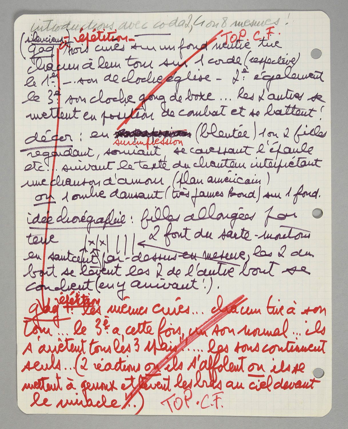 Null 克劳德-弗朗索瓦（1939/1978）。作者、作曲家、表演者。克劳德-弗朗索瓦的原始手稿1份。为准备1974年9月14日星期六由玛丽蒂和吉尔伯特-卡朋&hellip;