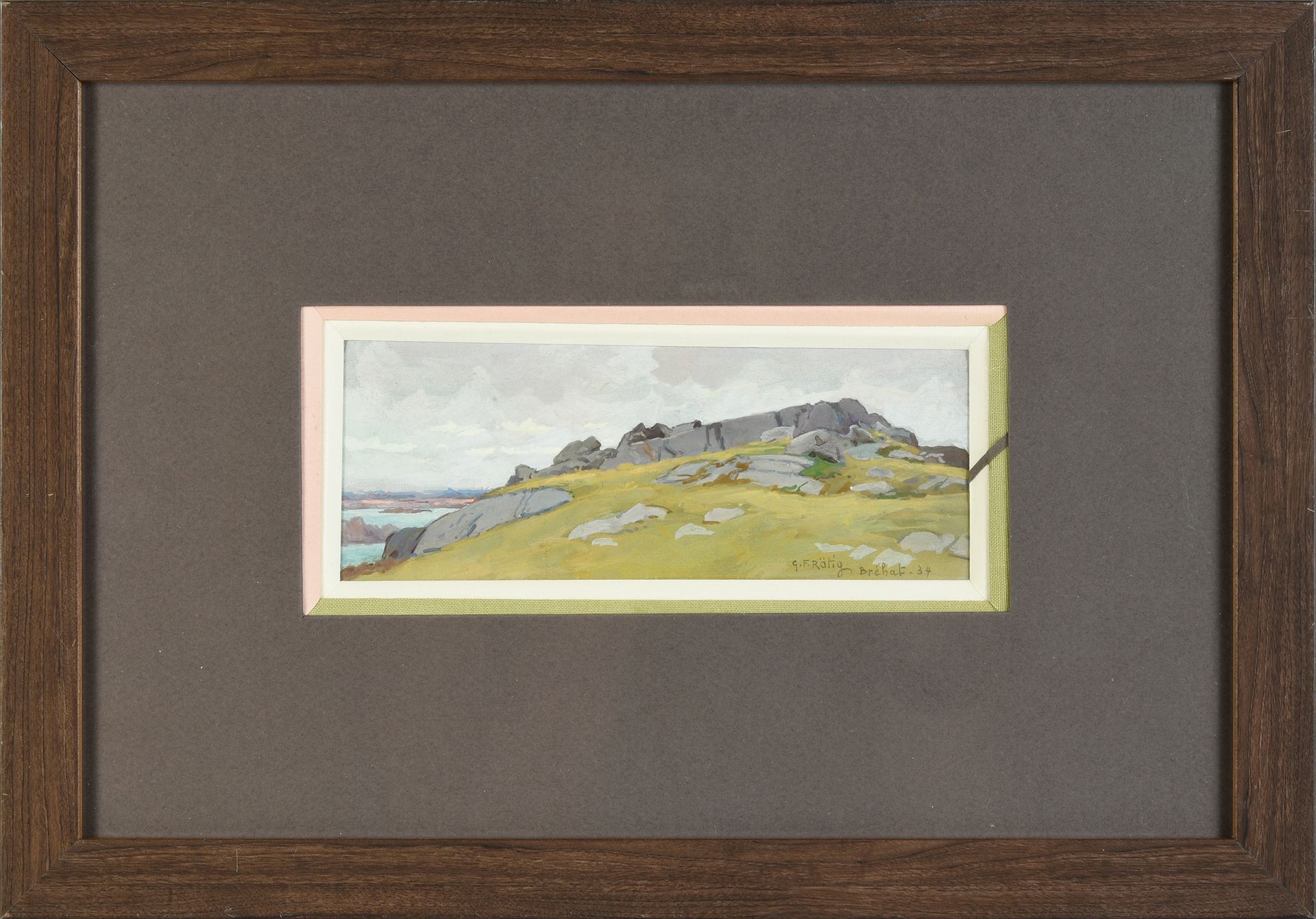 Georges Frédéric ROTIG (1873 - 1961) 
水彩水粉画，右下方有签名和日期 34 7.5 x 17.5 cm