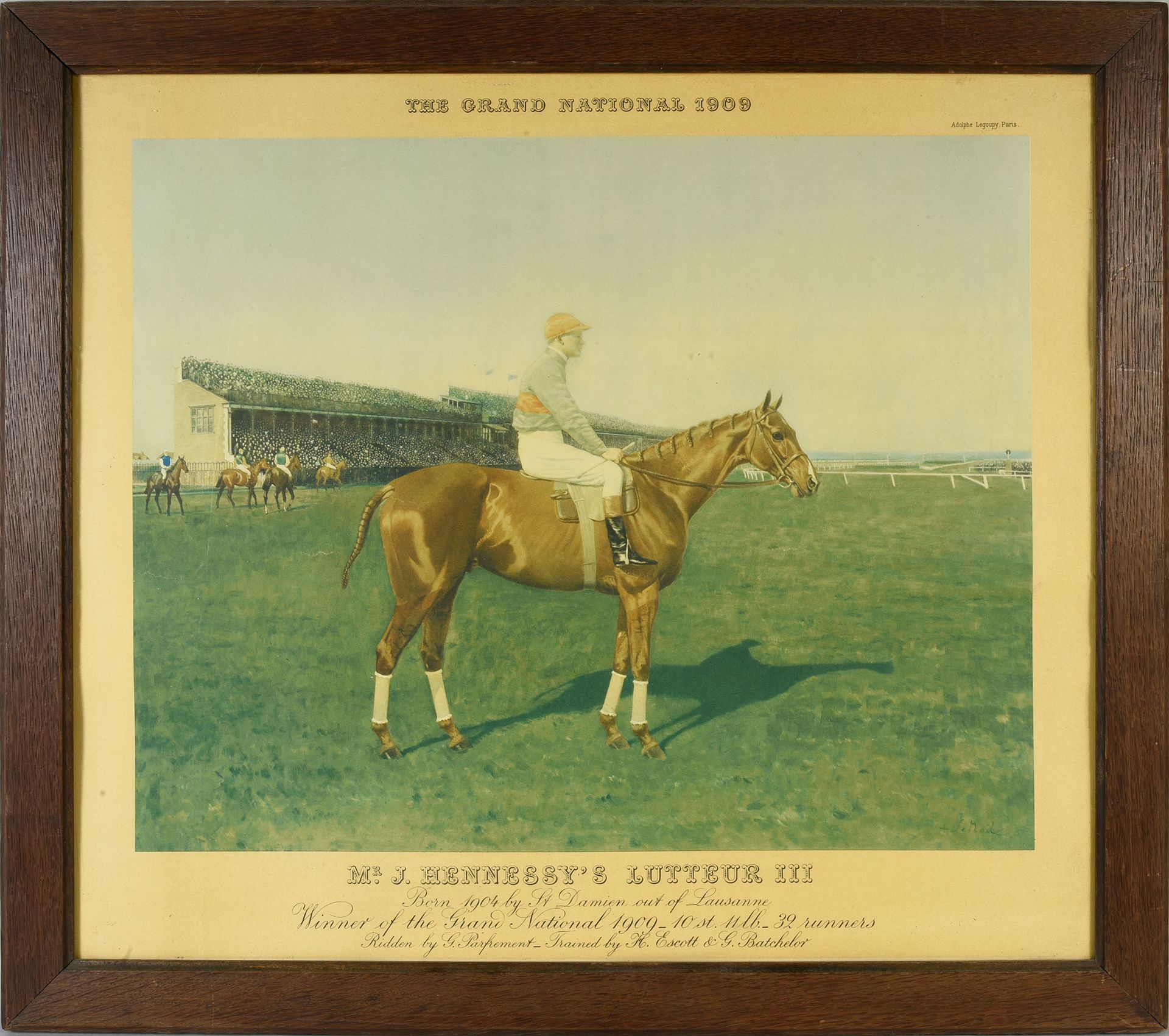 LE NAIL (XIX-XXe). Grand National 1909 : Wrestler III appartenente a Mr Hennessy&hellip;