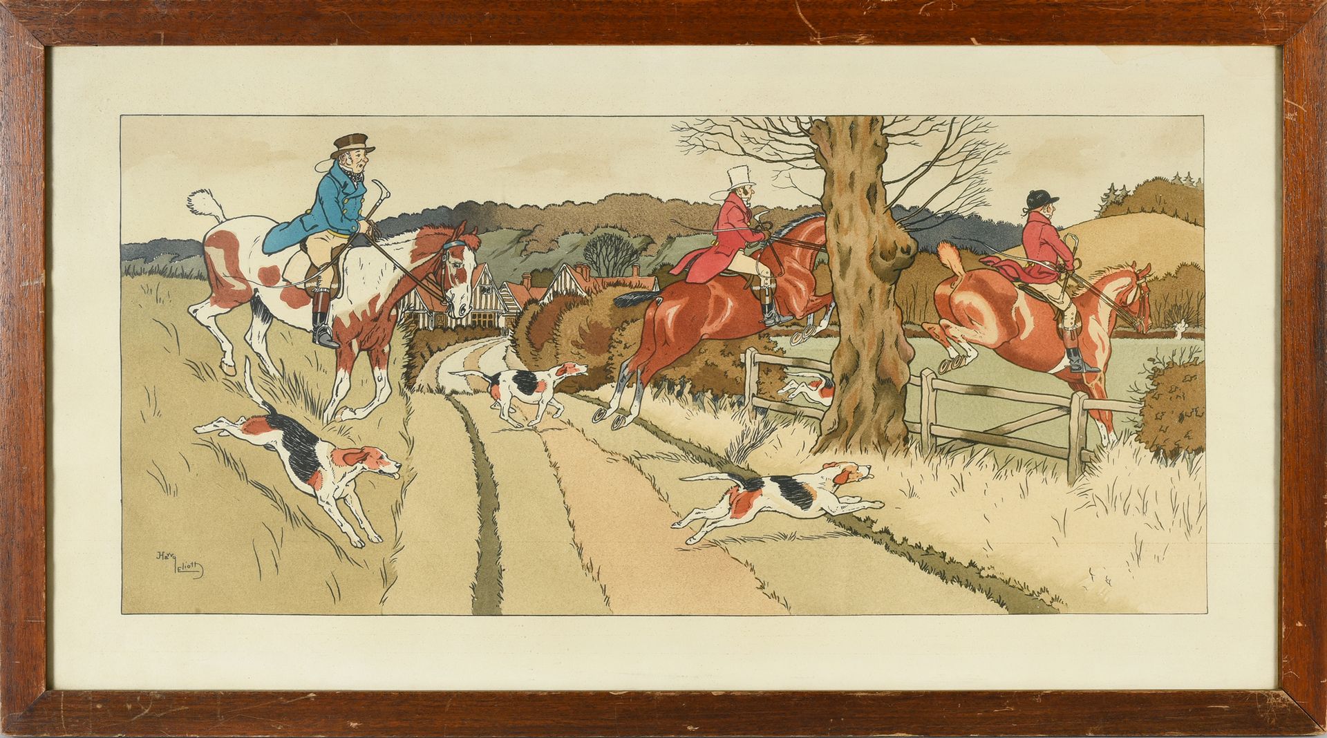 Harry ELLIOTT (1882-1959) Der Sprung über die Hecke
Schablone
30 x 64,5 cm