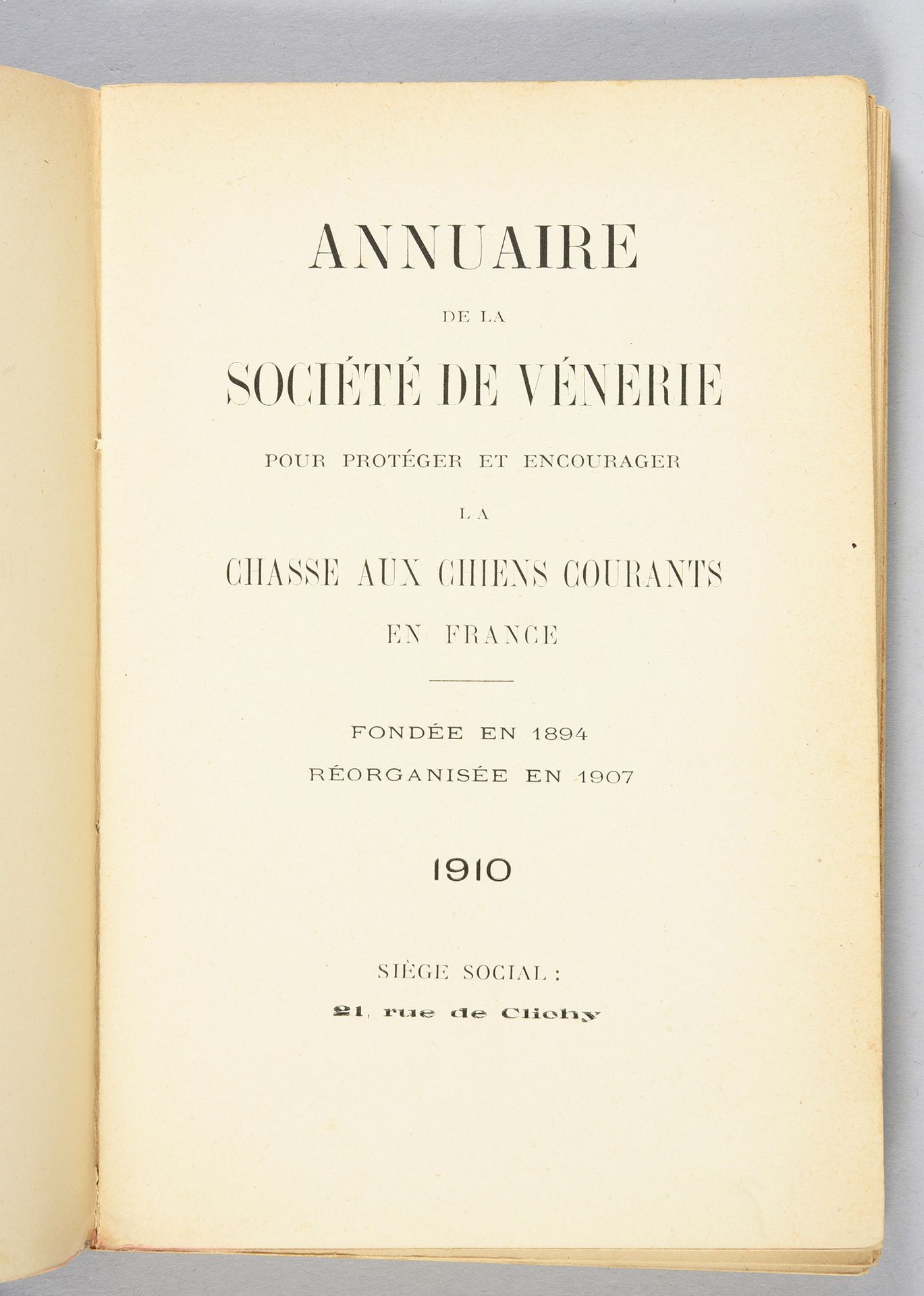 Null Anuario de la Vénerie Francesa: Año 1910