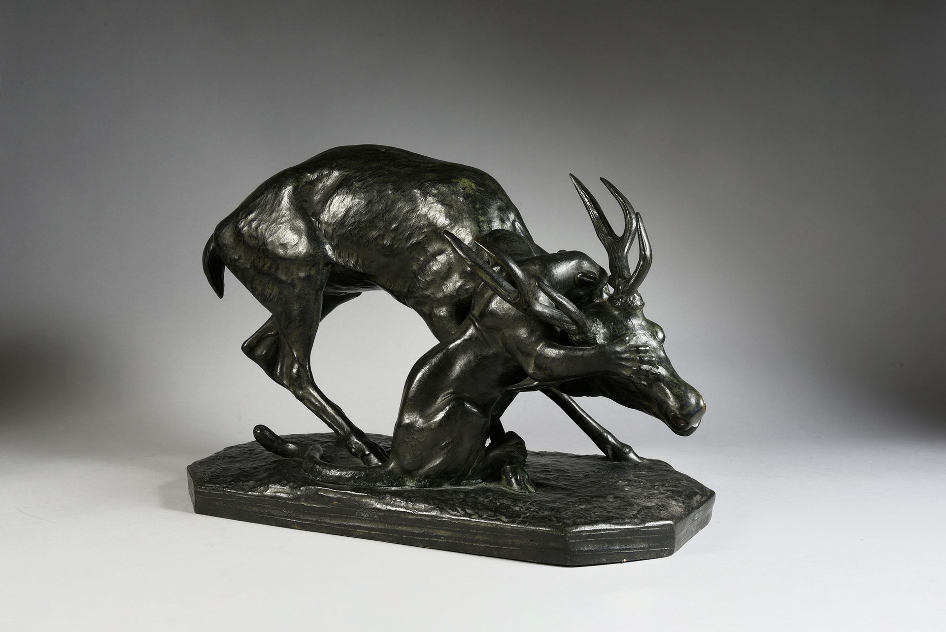 Christophe FRATIN (1801 - 1854) León andante.
Bronce con pátina marrón, fundició&hellip;