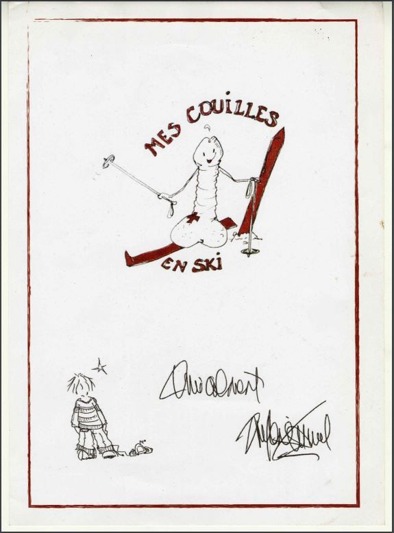 Null 
MYLENE FARMER : 1 dessin original de Mylène Farmer intitulé « Mes couilles&hellip;