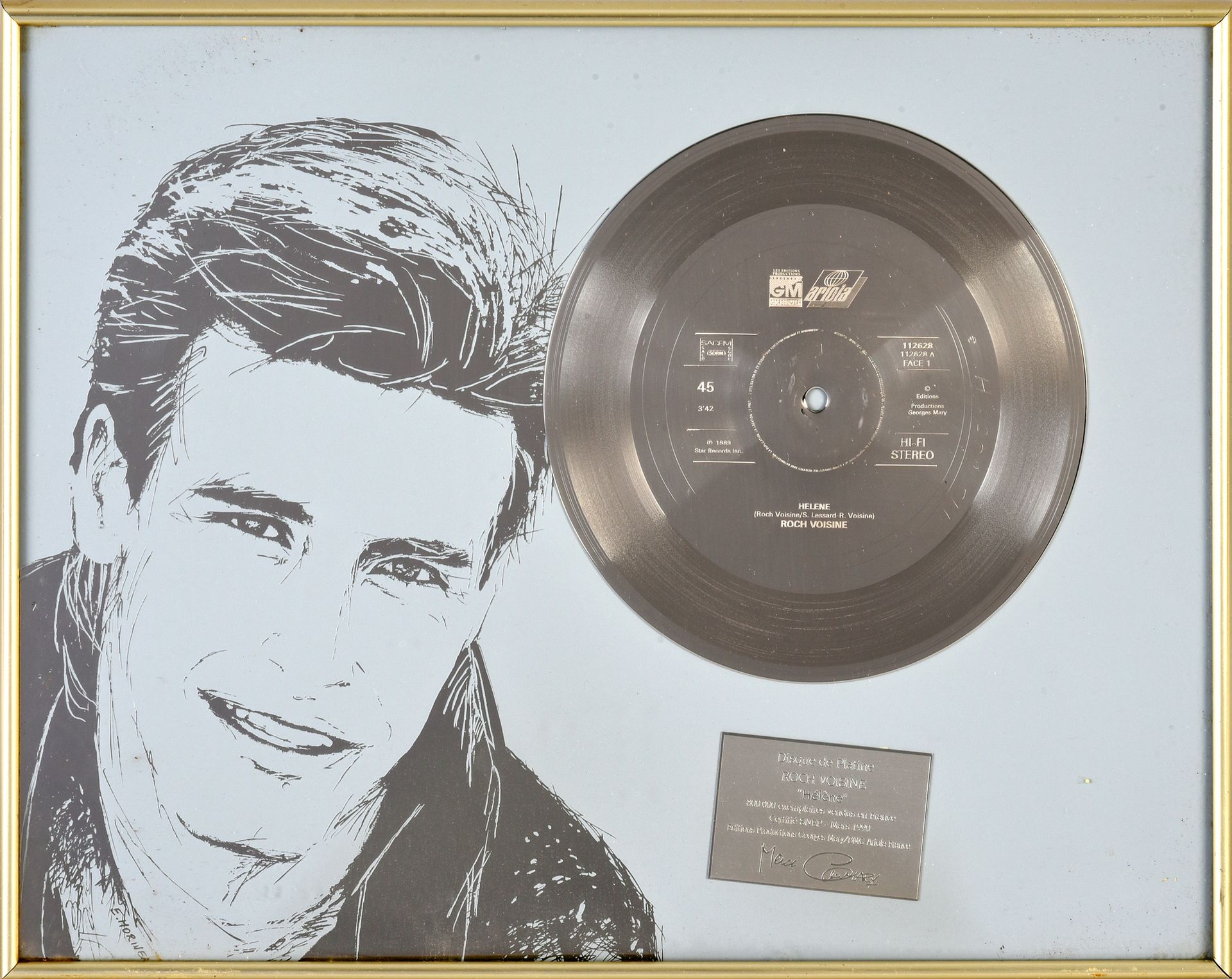 Null 罗奇-沃辛：（1963年）歌手-作曲家。单曲 "Hélène "获得1个白金唱片，在法国售出80万张。格式40.5x30.5。背景刻在金属上。1990&hellip;