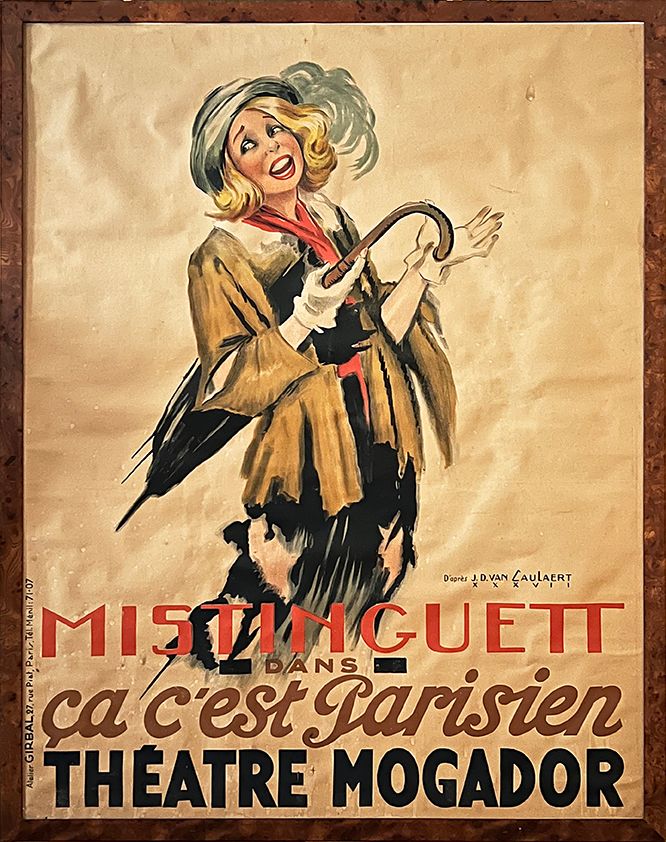 MISTINGUETT (1875/1956) : Chanteuse et meneuse de revues. 1 Cartel original de l&hellip;