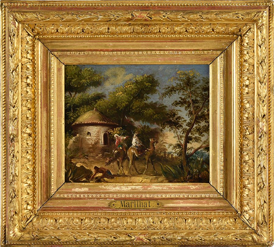 Prosper MARILHAT ( 1811 - 1847) 东方主义场景
布面油画 19 x 24 cm