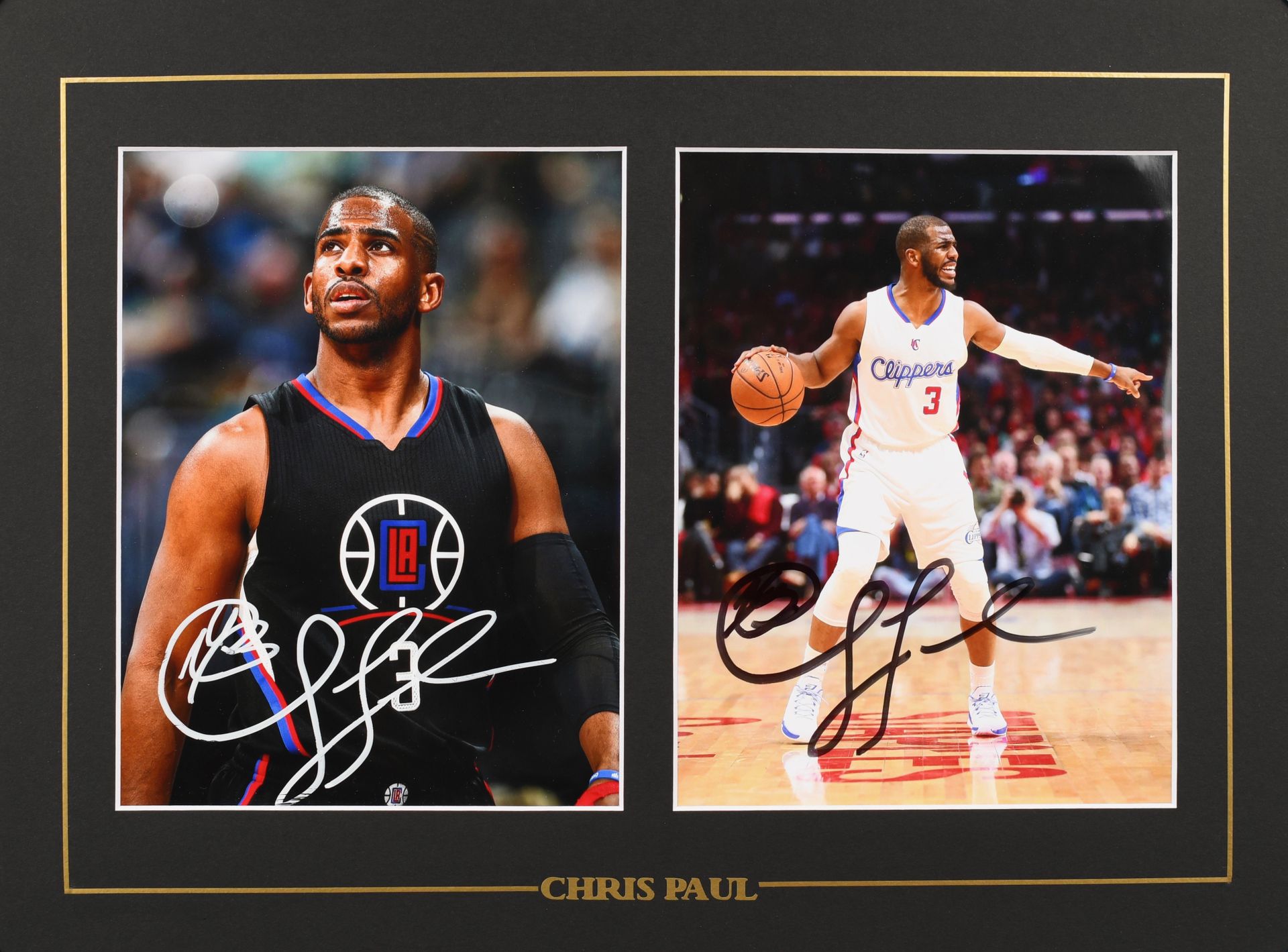 Null Chris Paul. Set of 2 photos autographed by the player under the jersey of t&hellip;