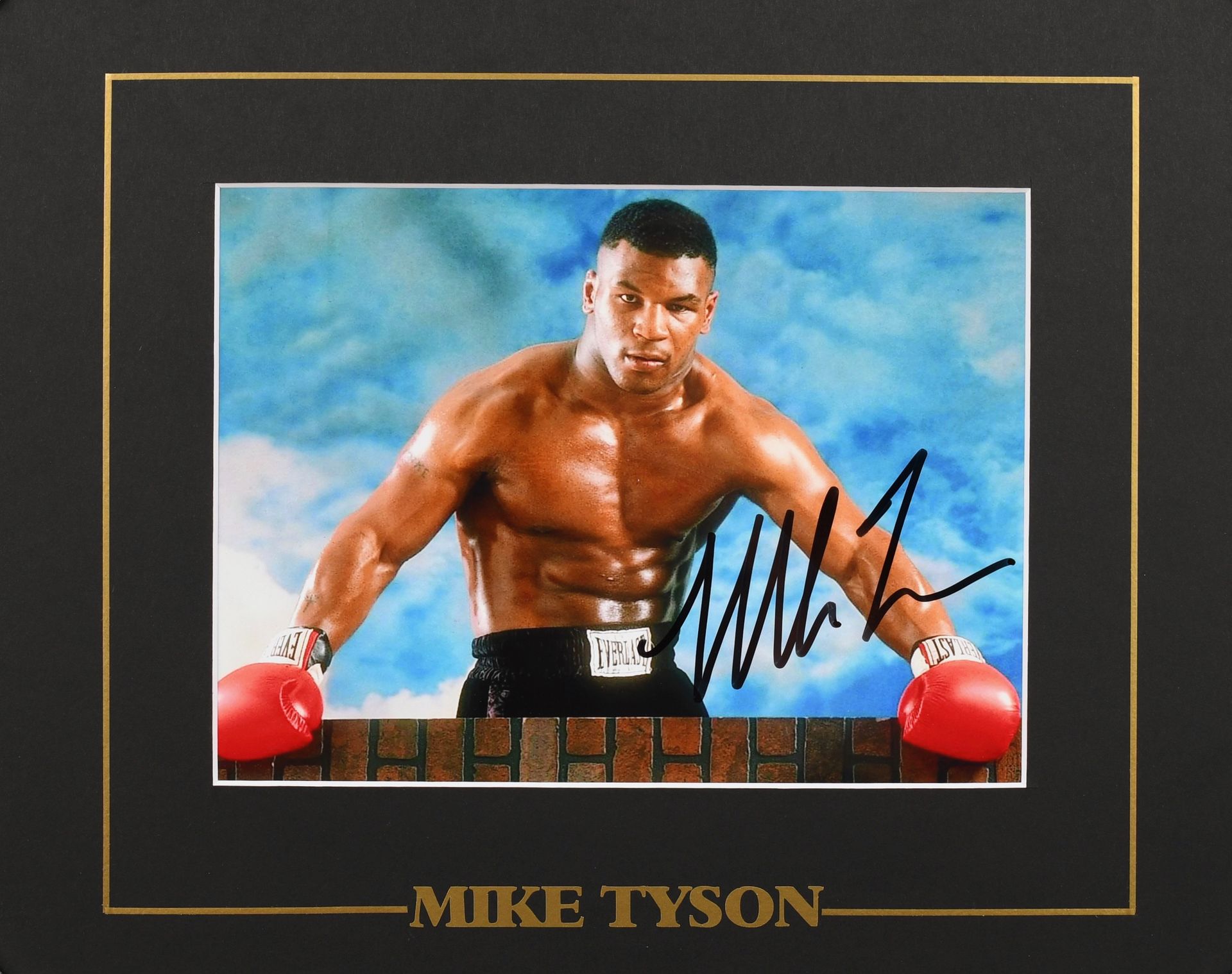 Null 迈克-泰森。拳击手亲笔签名的照片。多个WBC、WBA和IBF世界重量级冠军。彩色照片。格式为15x20厘米，24x30厘米的框架。