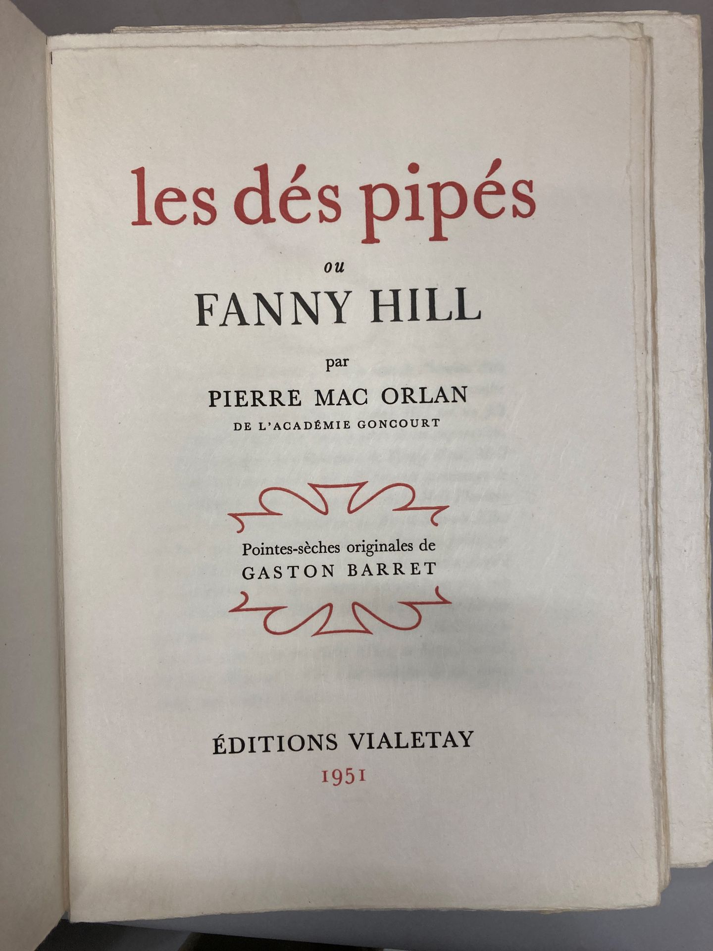 Null MAC ORLAN - Les dés pipés ou Fanny Hill. Ill. Par G. BARRET

P., Vialetay, &hellip;